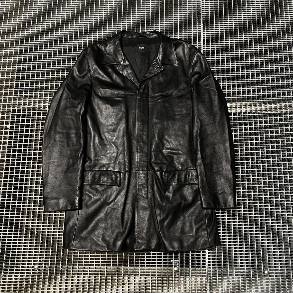 Hugo Boss Vintage Hugo Boss black leather coat Jacket Size US L / EU 52-54 / 3 - 2 Thumbnail