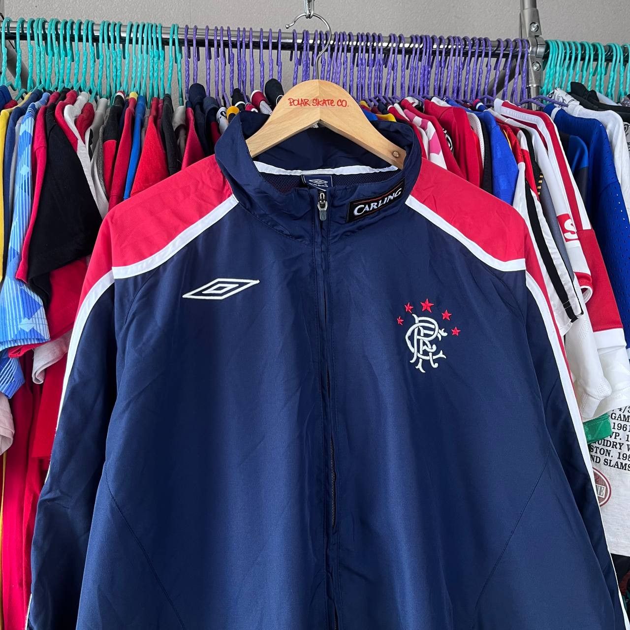 Umbro Glasgow Rangers 2007/2008 Football Soccer Track Jacket Size US XXL / EU 58 / 5 - 2 Thumbnail