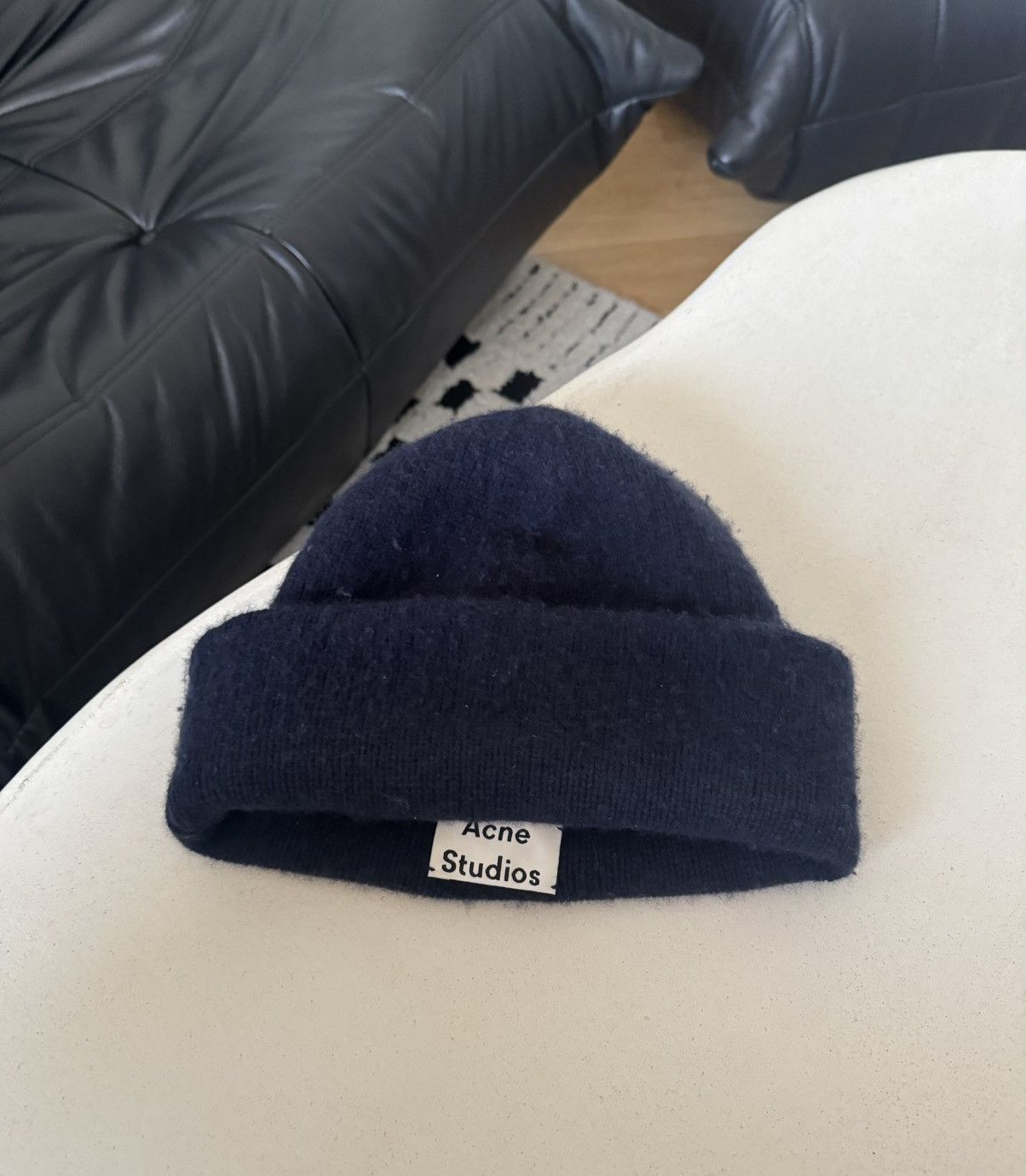 UNISEX Acne Studios Mohair Navy Beanie Hat Rare Designer
