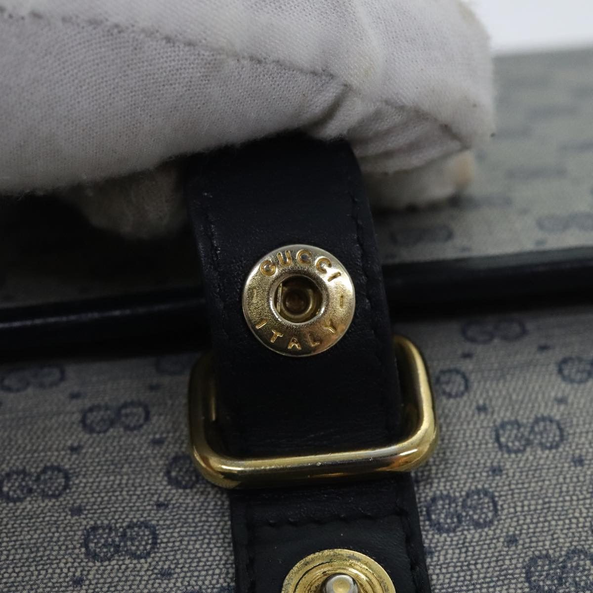 Gucci GUCCI Micro GG Supreme Shoulder Bag Navy Gold 001 115 001 Size ONE SIZE - 16 Thumbnail
