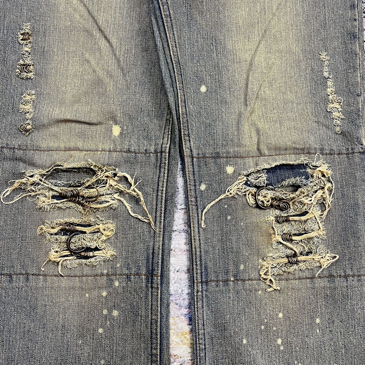 If Six Was Nine If Six Was Nine - Mud Max Pierced Denim Pants Size US 33 - 12 Thumbnail