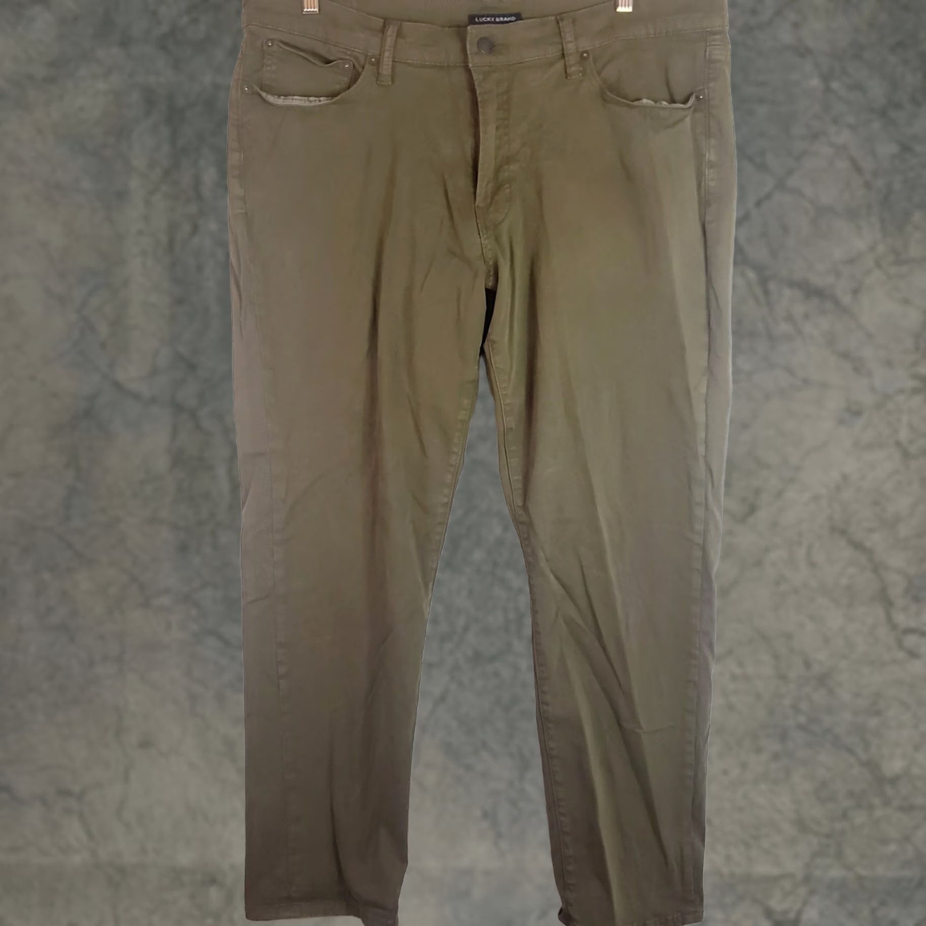 Lucky Brand Lucky Brand 410 Athletic Slim Jeans Men 38x30 Green Khaki Stretch Denim Size US 38 / EU 54 - 1 Thumbnail