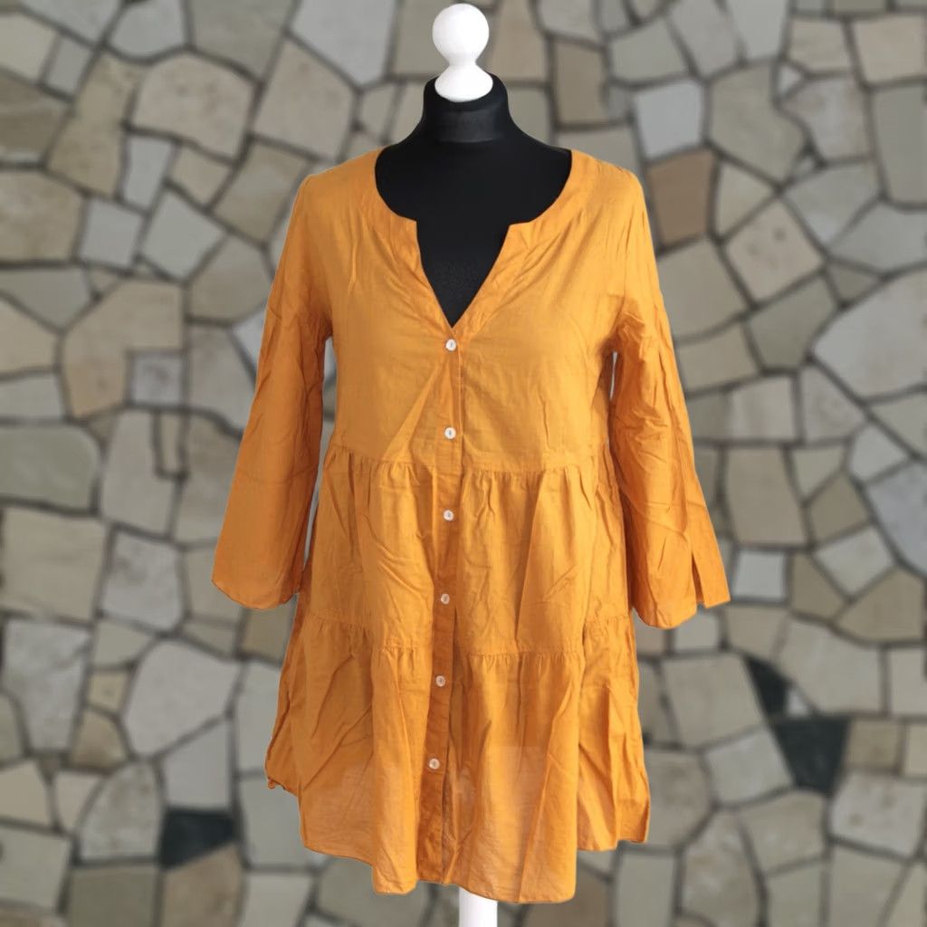 Vintage Gudrun Sjoden Womens Tunic XS Yellow Shirt/Blouse Size XS / US 0-2 / IT 36-38 - 1 Thumbnail