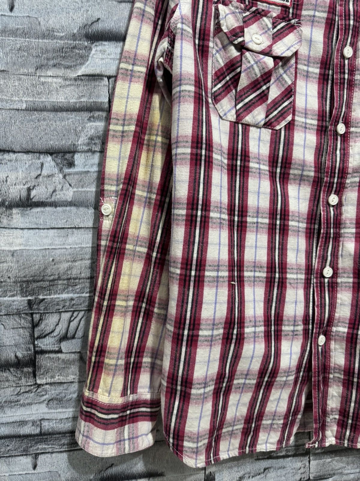 Flannel vintage Flannel Time Flies Patcher design double pocket Size US L / EU 52-54 / 3 - 4 Thumbnail