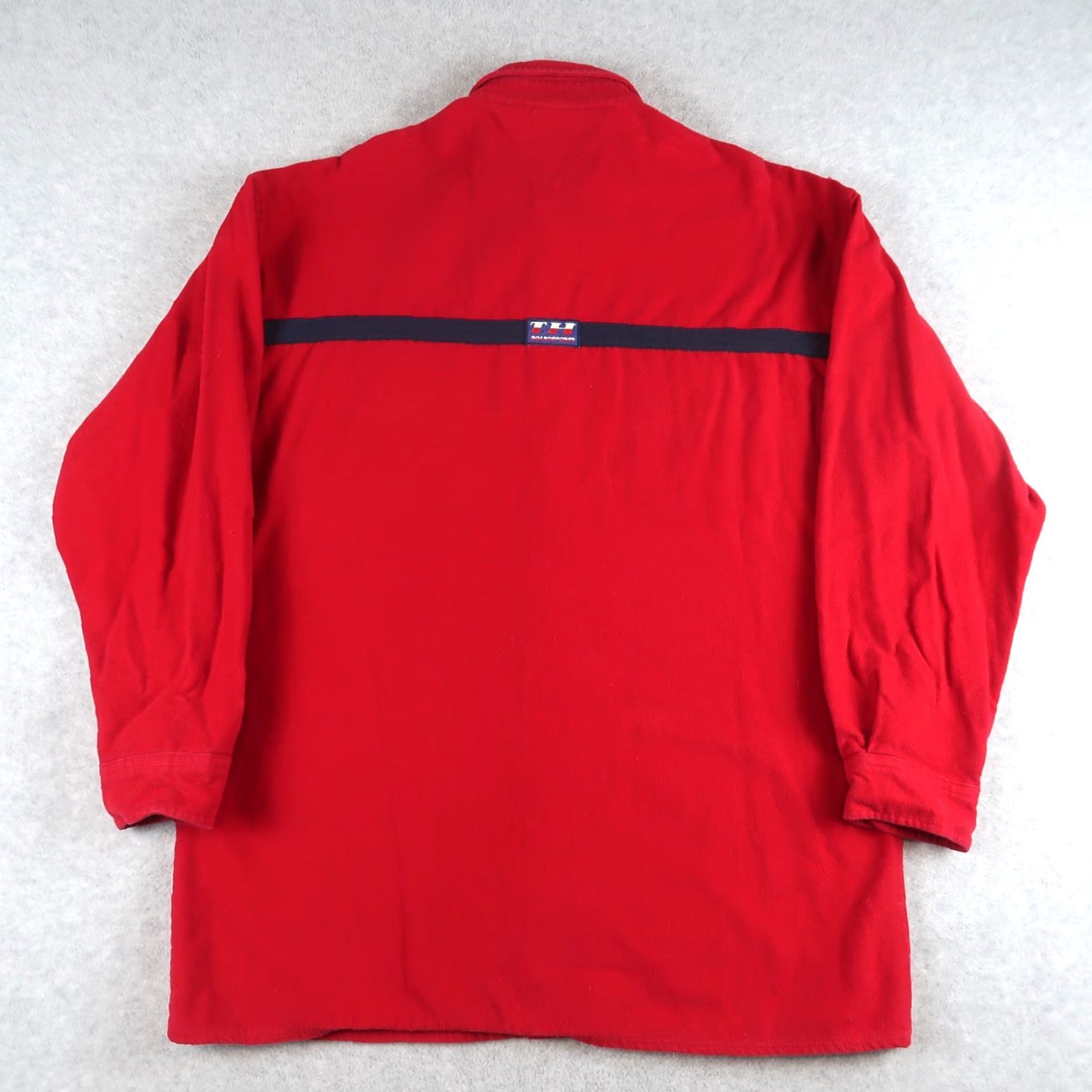 Tommy Hilfiger VINTAGE Tommy Hilfiger Shirts Mens L Red 90s Logo Button-Down Collar Vintage 90s Size US L / EU 52-54 / 3 - 2 Thumbnail
