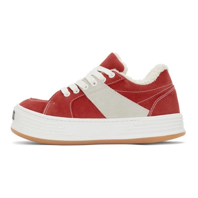 Palm Angels o1y0325 Logo Low-Top Sneakers in Red/Grey Size US 8 / EU 41 - 2 Thumbnail