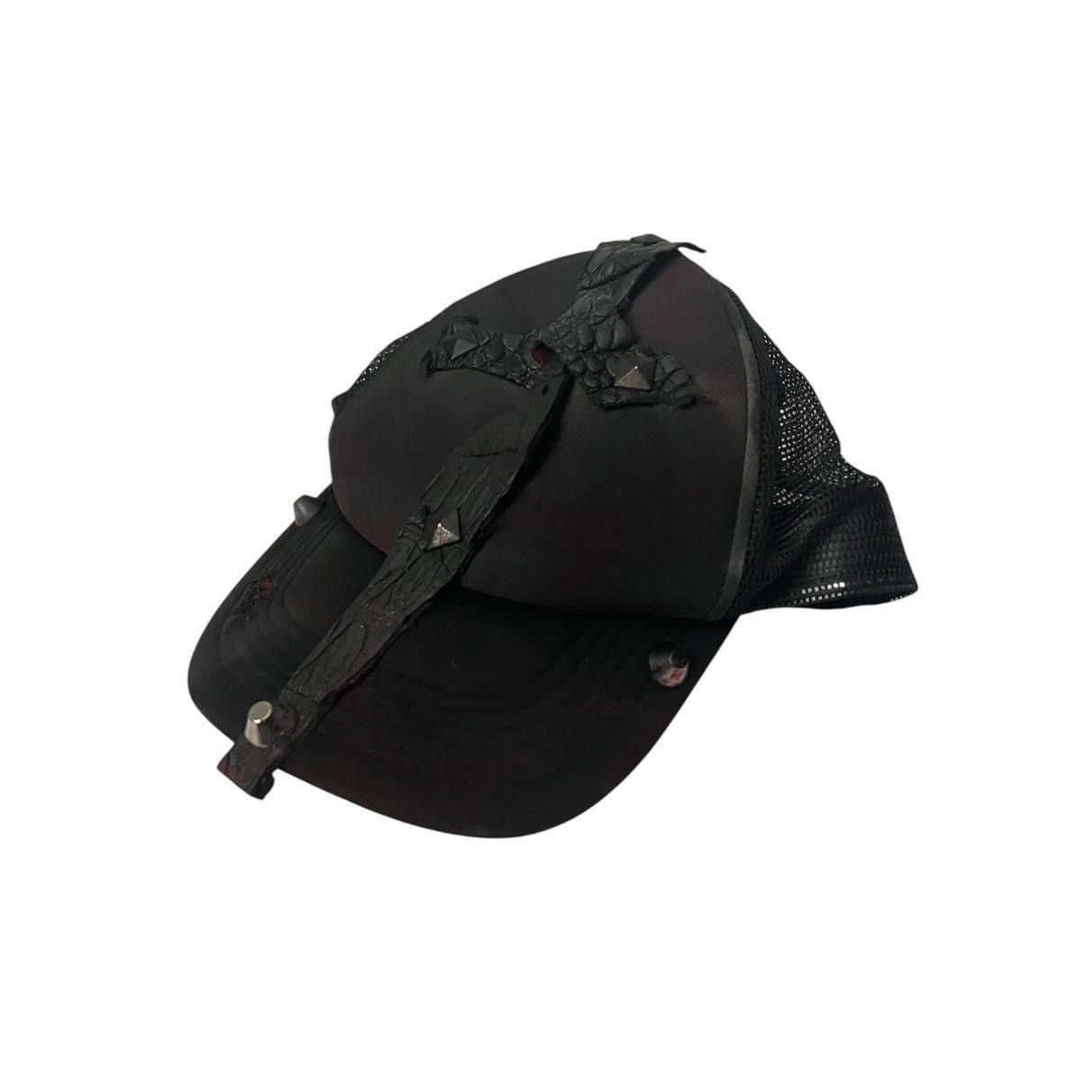 Japanese Brand Leather cross patchwork hat Size ONE SIZE - 1 Thumbnail