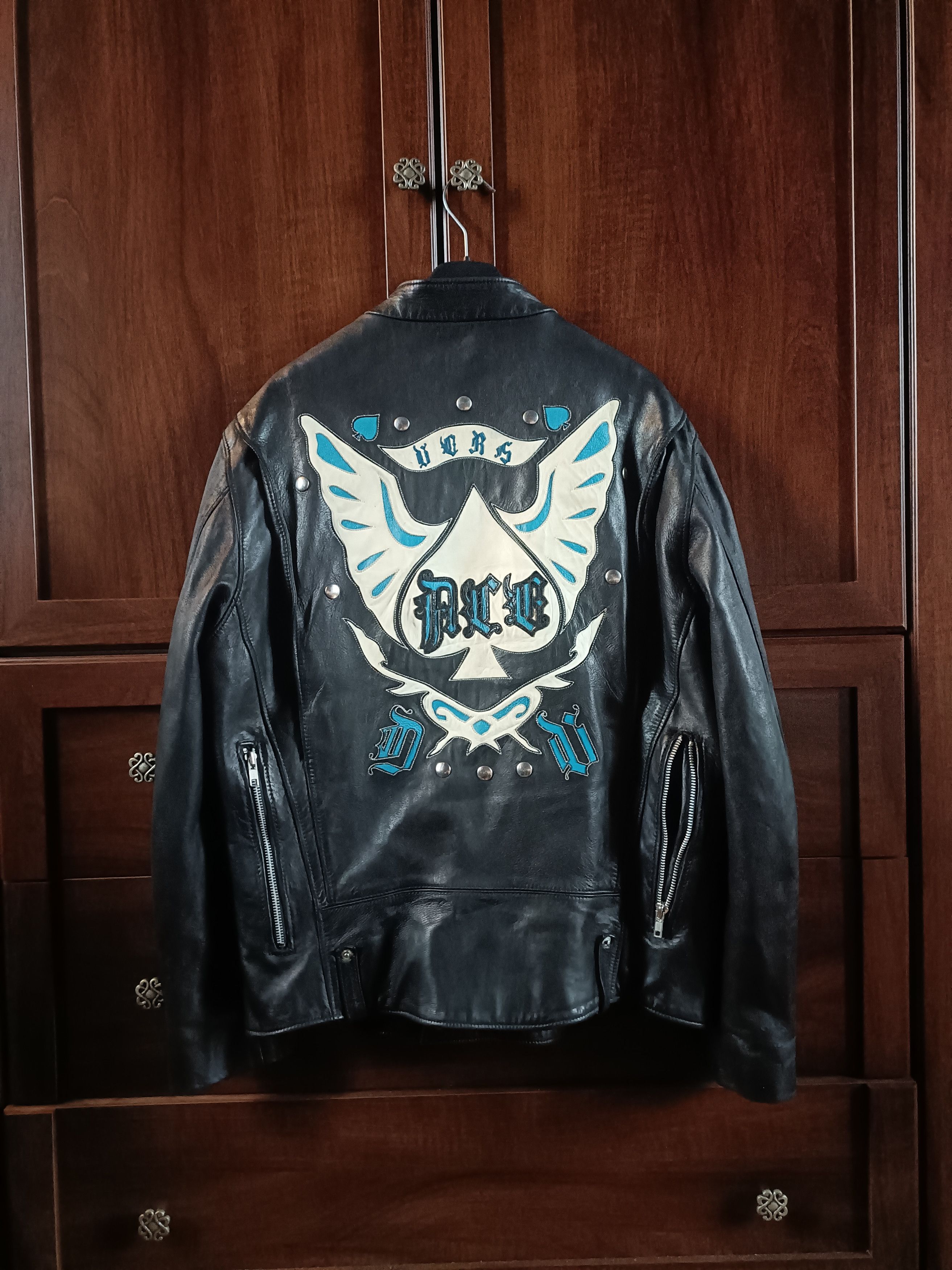 Versace Gianni Versace 1990' 1 of 1 Leather Jacket Ace Of Spades Size US M / EU 48-50 / 2 - 2 Thumbnail