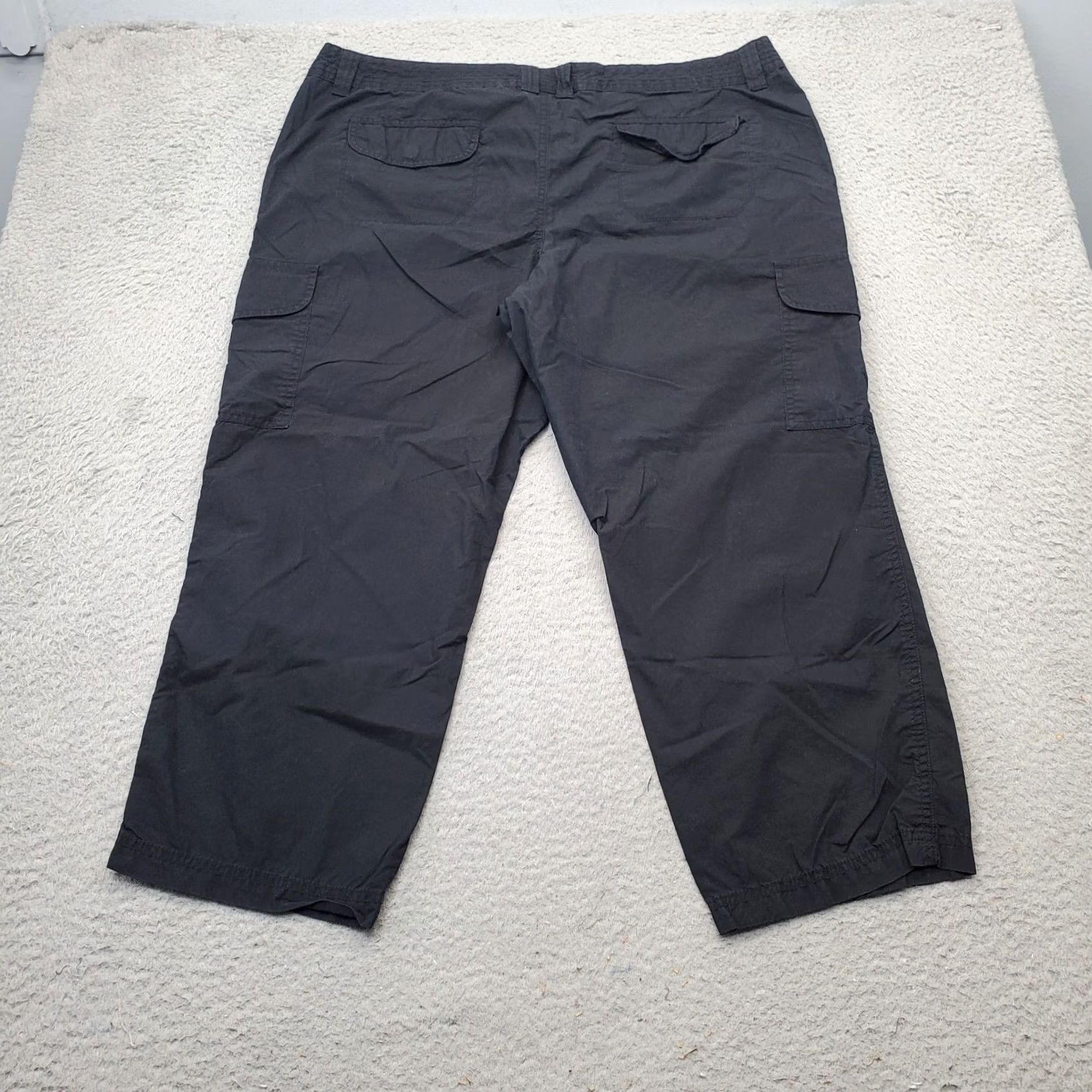 Vintage London Jeans Capri Pants Womens Size 16 Black Cargo Pockets Relaxed Fit Flat Front Size 38" / US 16 / IT 52 - 2 Thumbnail