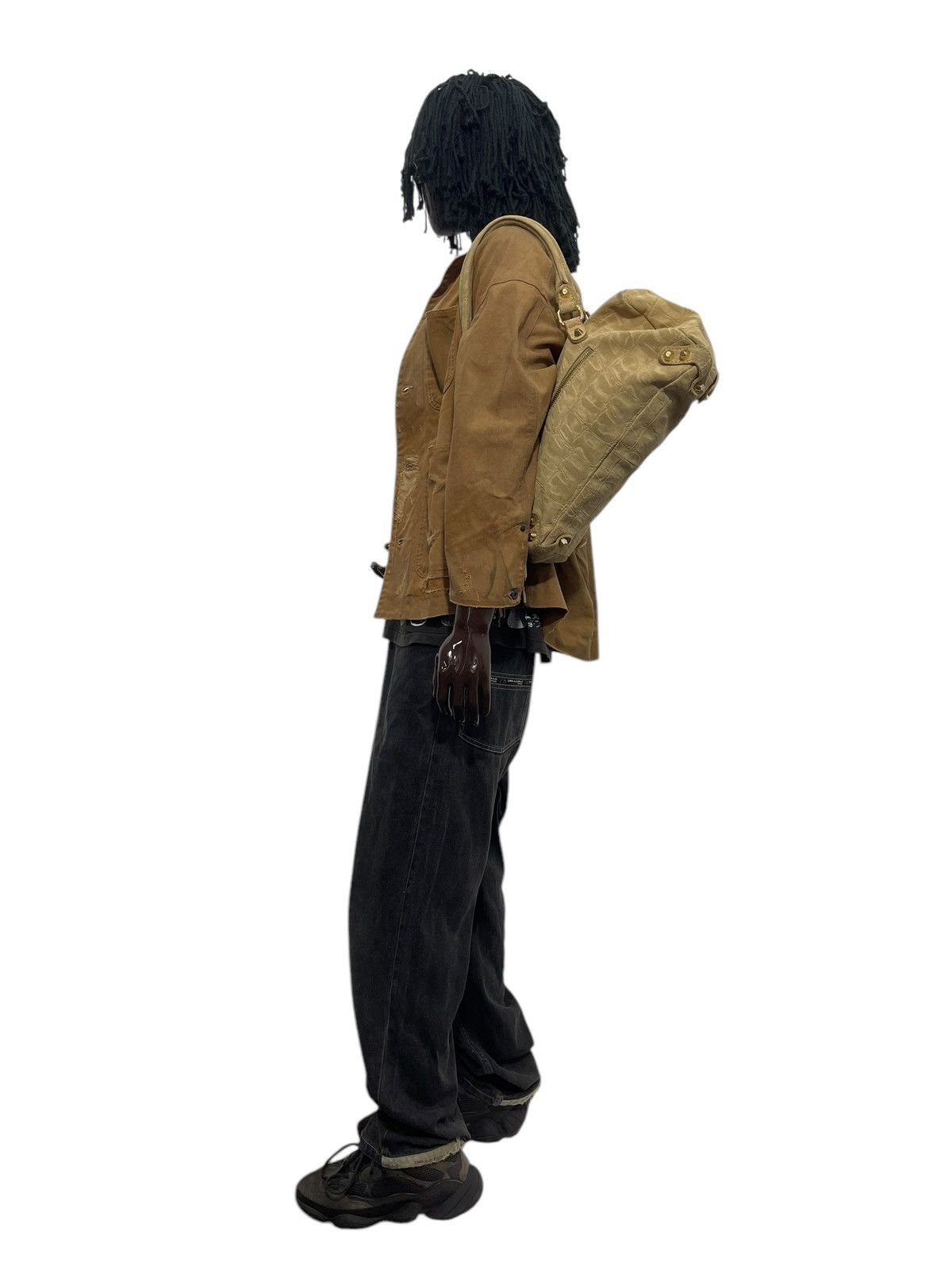 Genuine Leather Full Suede Leather Linea Pelle East-West Bag 1🟩6 Size ONE SIZE - 4 Thumbnail