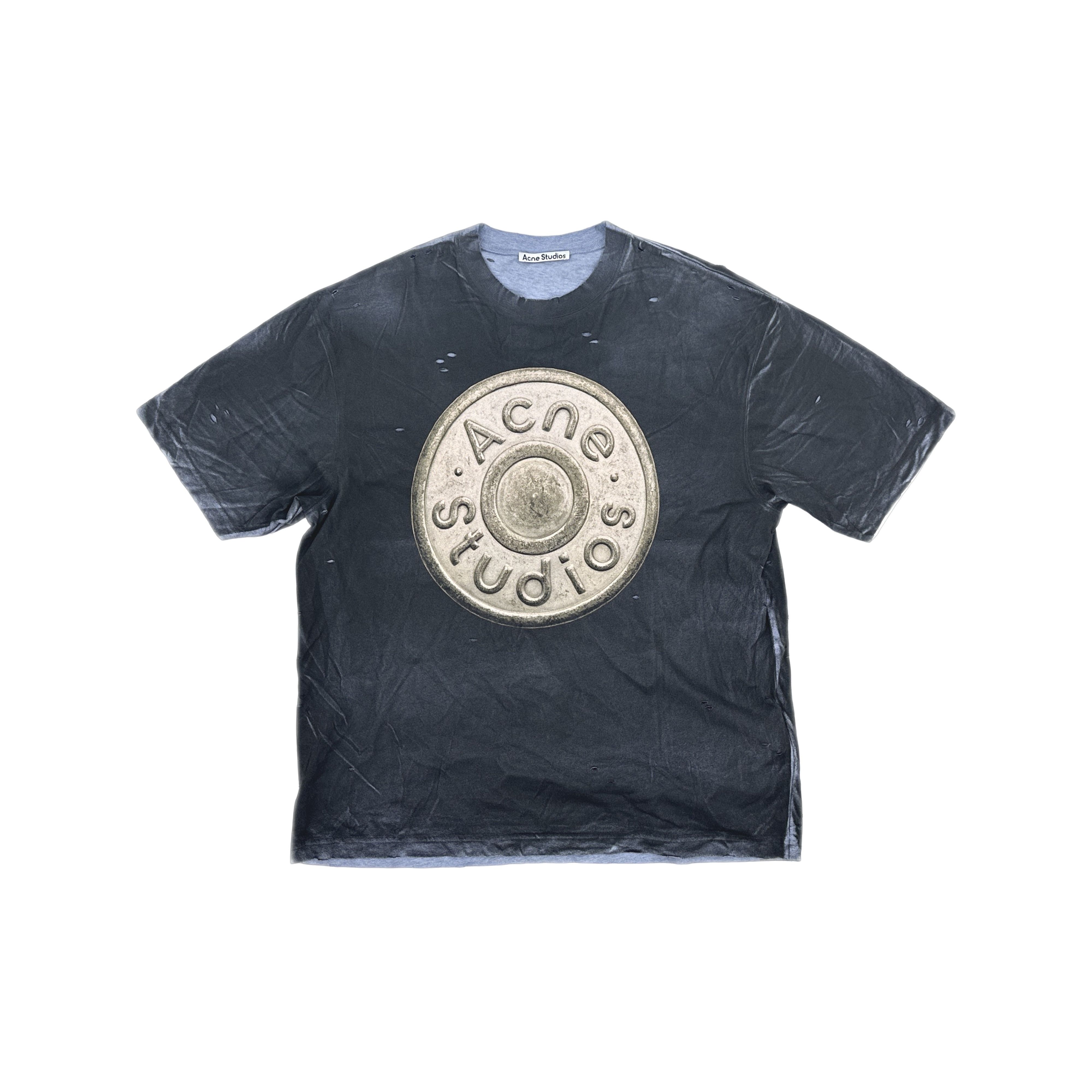 Acne Studios Acne Studios Logo Button Distressed T-Shirt L Size US L / EU 52-54 / 3 - 1 Thumbnail