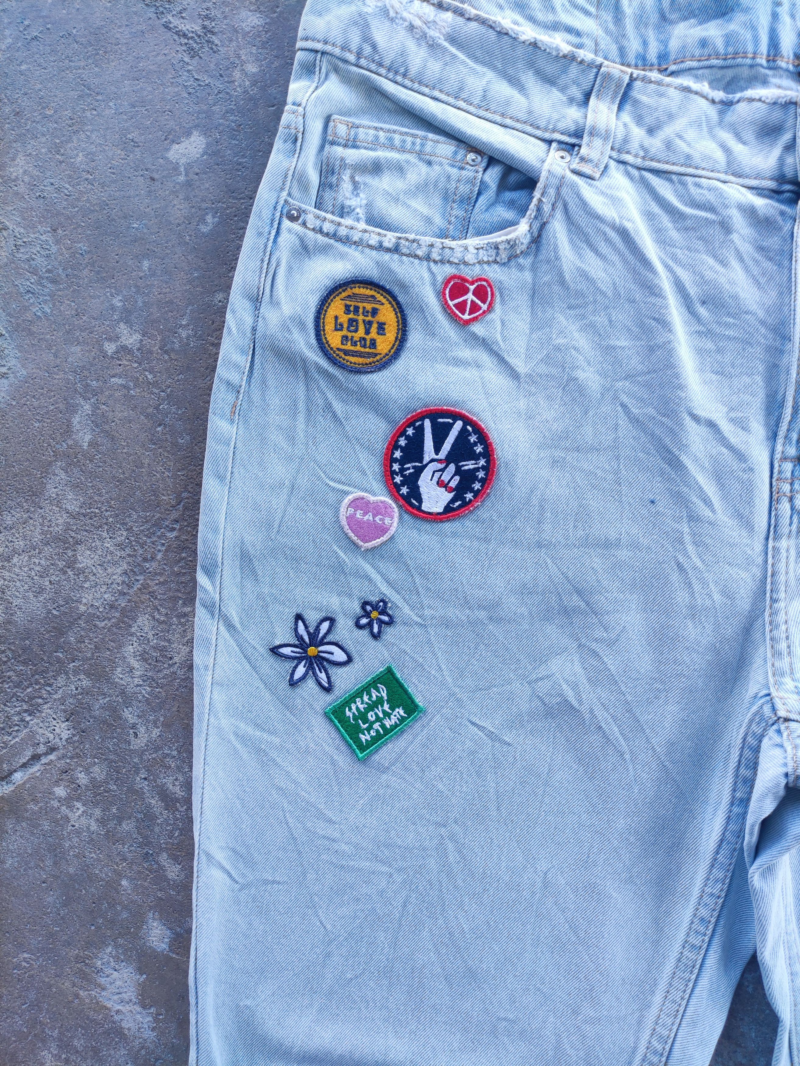 Japanese Brand × Jean Vintage Japanese Distressed Faded Patch Jeans Pants Denim Size US 34 / EU 50 - 6 Thumbnail
