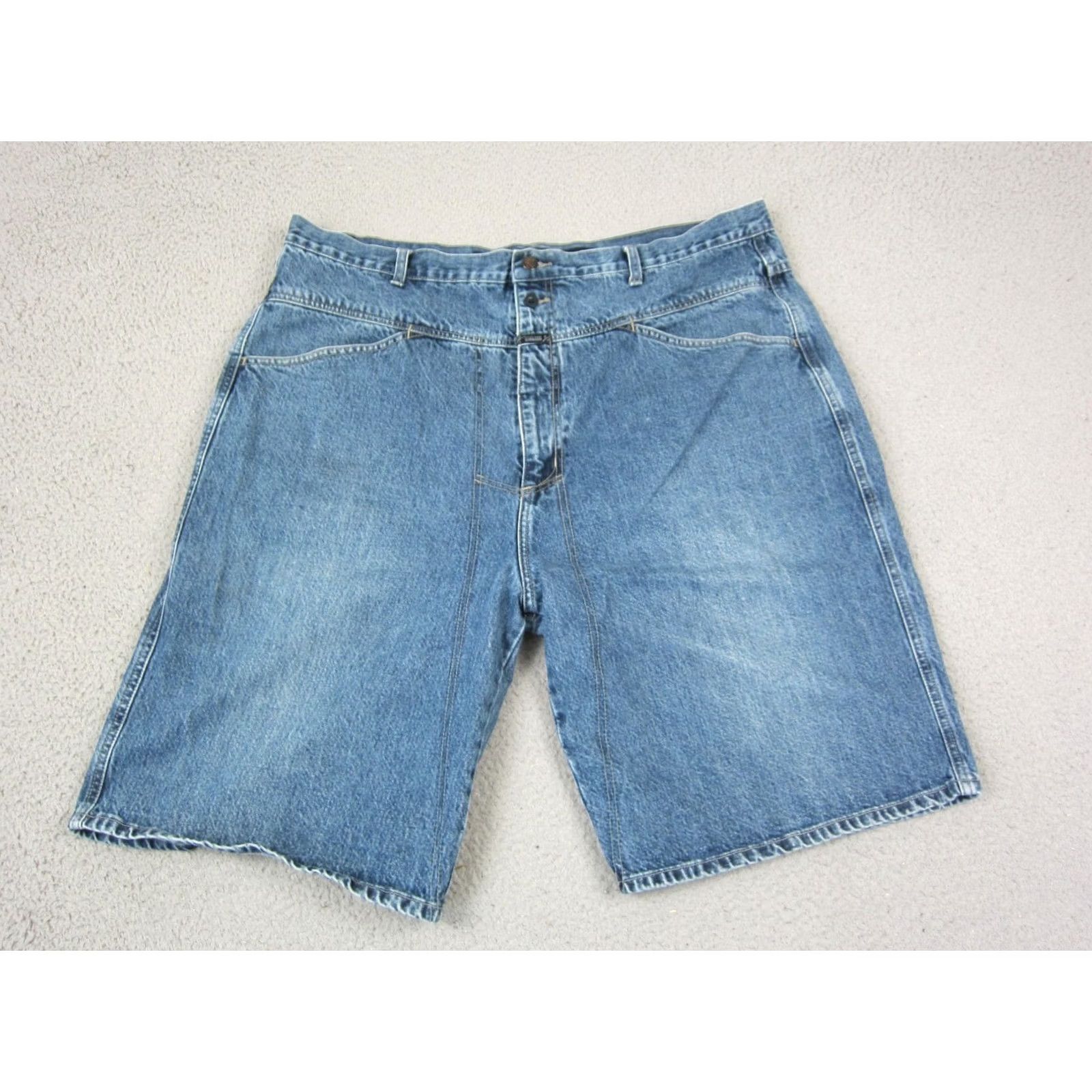 Denime VINTAGE Girbaud Shorts Mens 42 Blue Marithe Francois Denim Baggy Jorts Loose 90s Y2K Size US 42 / EU 58 - 2 Thumbnail
