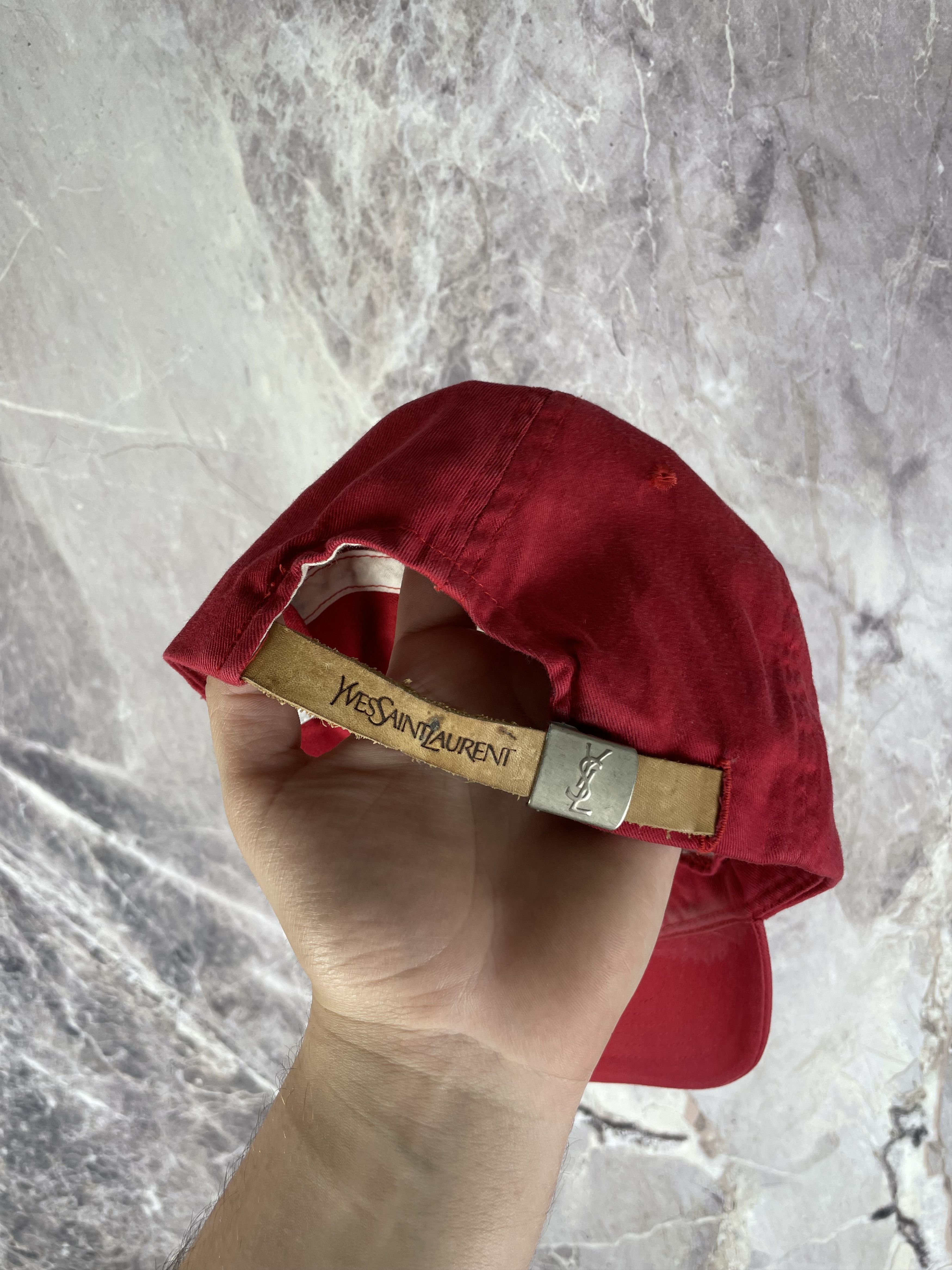 Yves Saint Laurent Vintage Yves Saint Laurent Red Cap Hat Logo Pour Homme YSL Size ONE SIZE - 5 Thumbnail