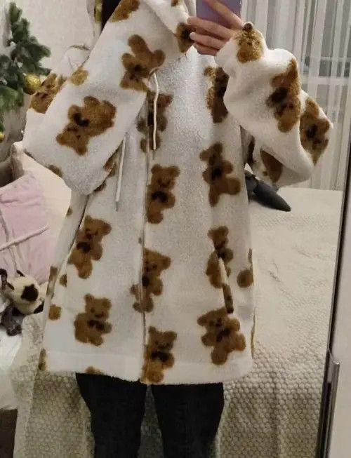 Other Heart-shaped Print Plush Jacket Women Size XL / US 12-14 / IT 48-50 - 4 Thumbnail