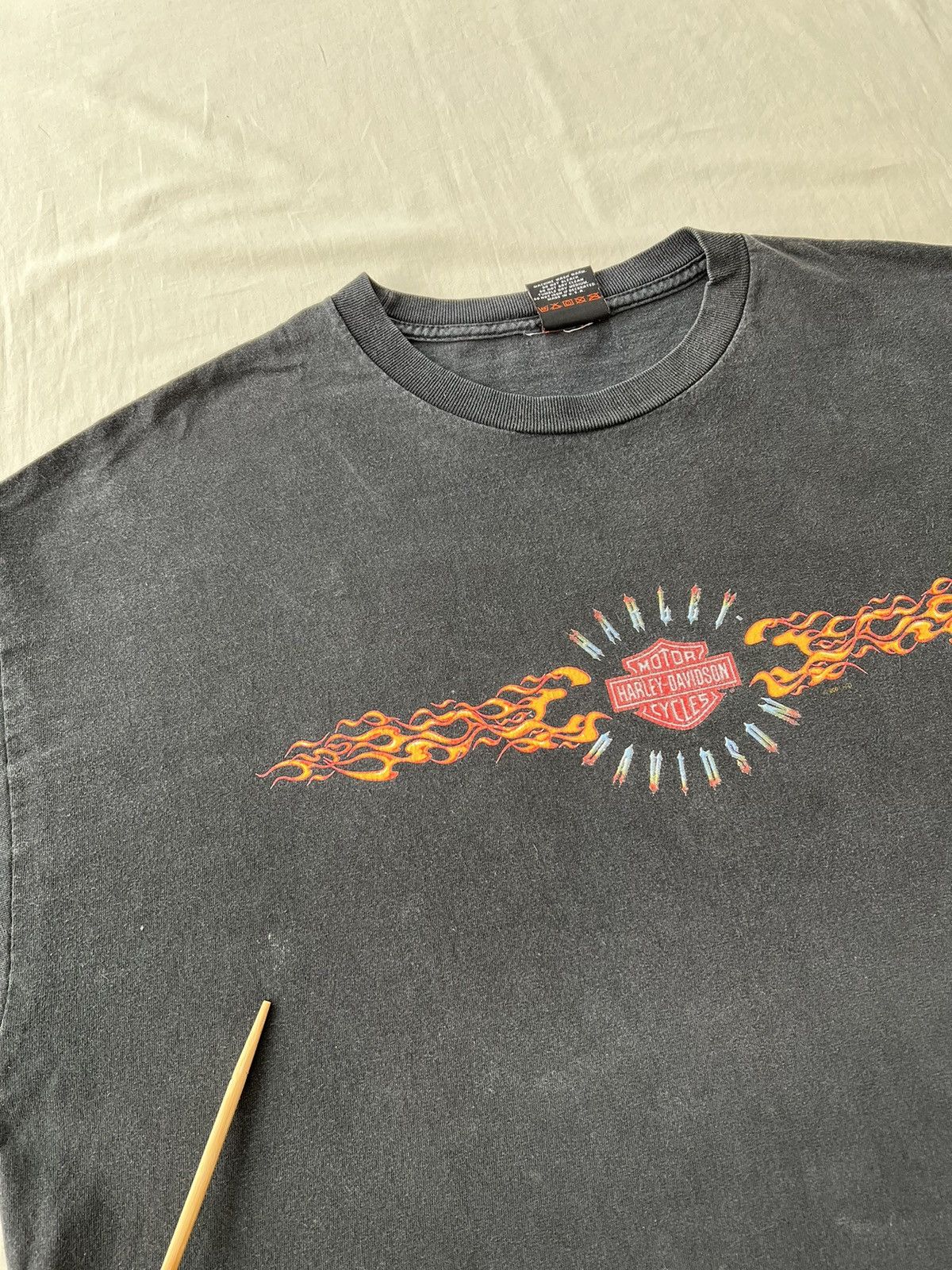 Harley Davidson Vintage 2001 Harley Davidson Fire Flame Eagle Long Sleeve Size US XXL / EU 58 / 5 - 7 Thumbnail