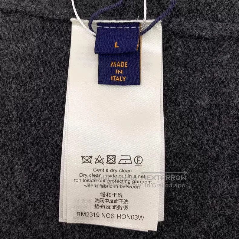 Louis Vuitton Louis Vuitton 23 Black and Grey Old Cut Sheep Wool V-Neck Size US L / EU 52-54 / 3 - 7 Thumbnail