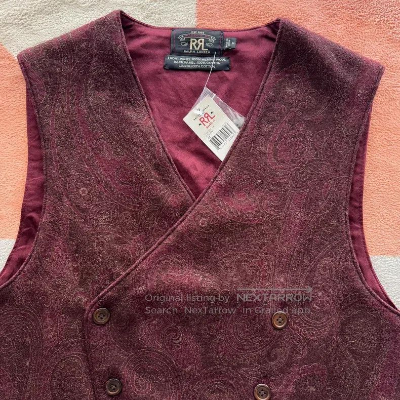 RRL Ralph Lauren RRL Ralph Lauren Burgundy cashmere floral double-breasted Size US M / EU 48-50 / 2 - 4 Thumbnail