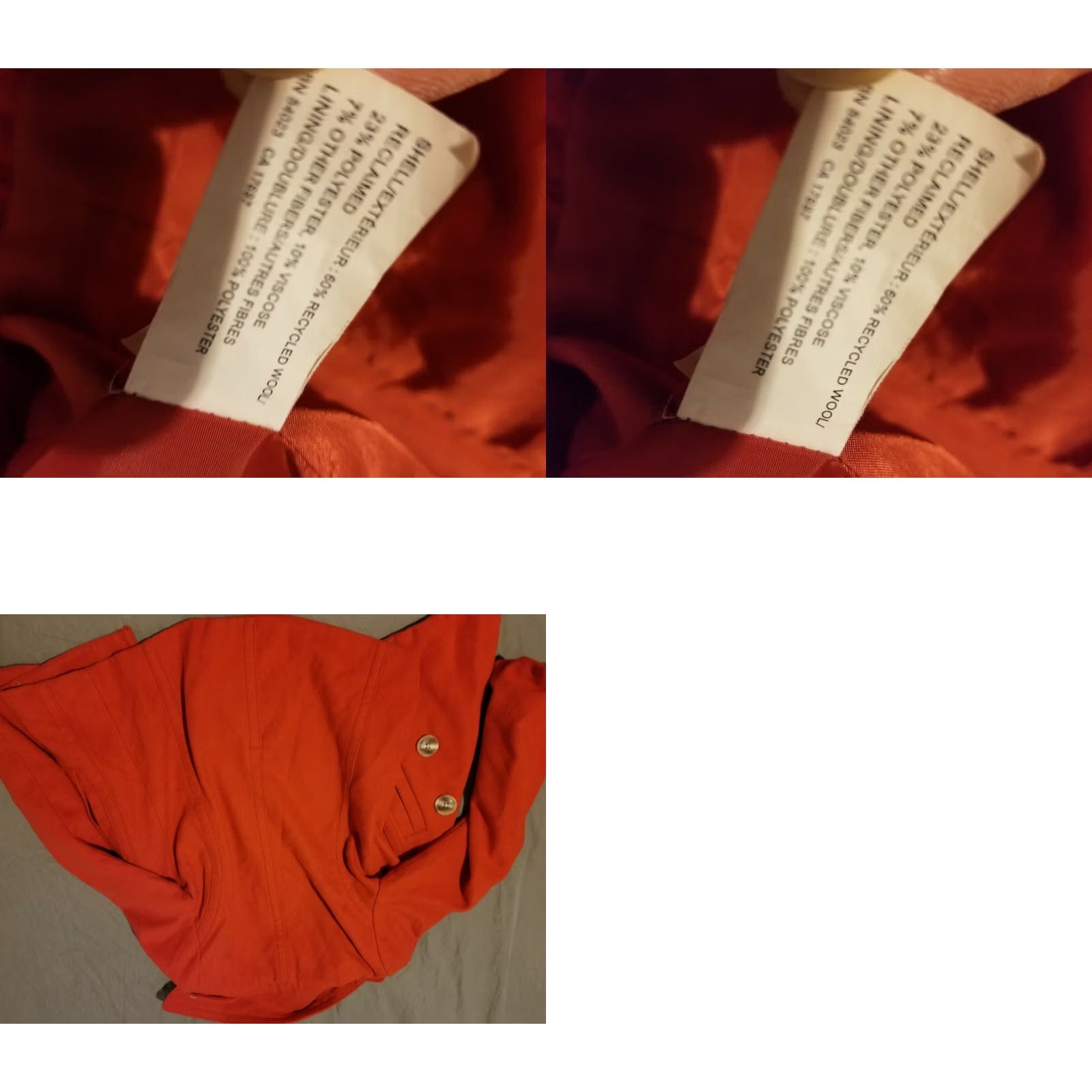 Gap VINTAGE Gap Peacoat Jacket XS Orange Womens Size XS / US 0-2 / IT 36-38 - 8 Thumbnail