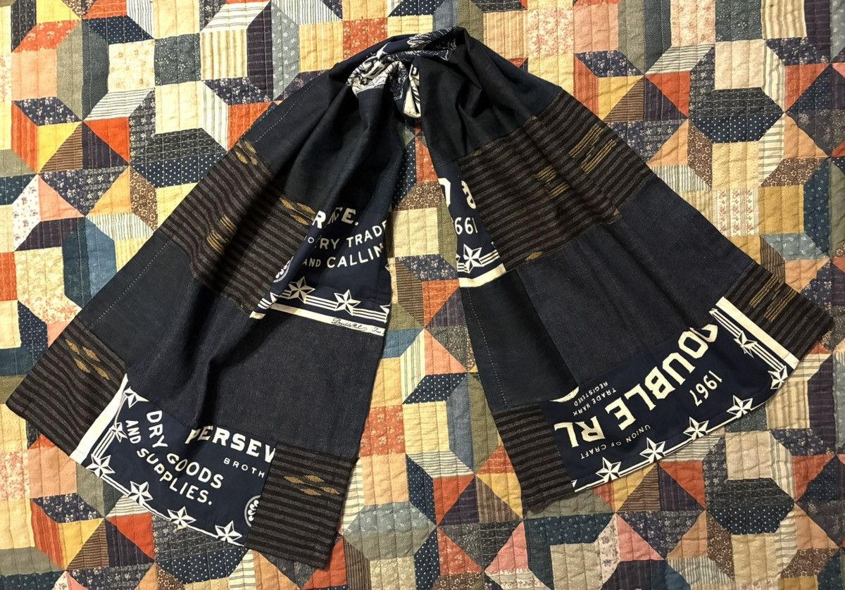 RRL Ralph Lauren CUSTOM RRL/RL PATCHWORK SCARF (100% UPCYCLED RRL FABRICS) Size ONE SIZE - 3 Thumbnail