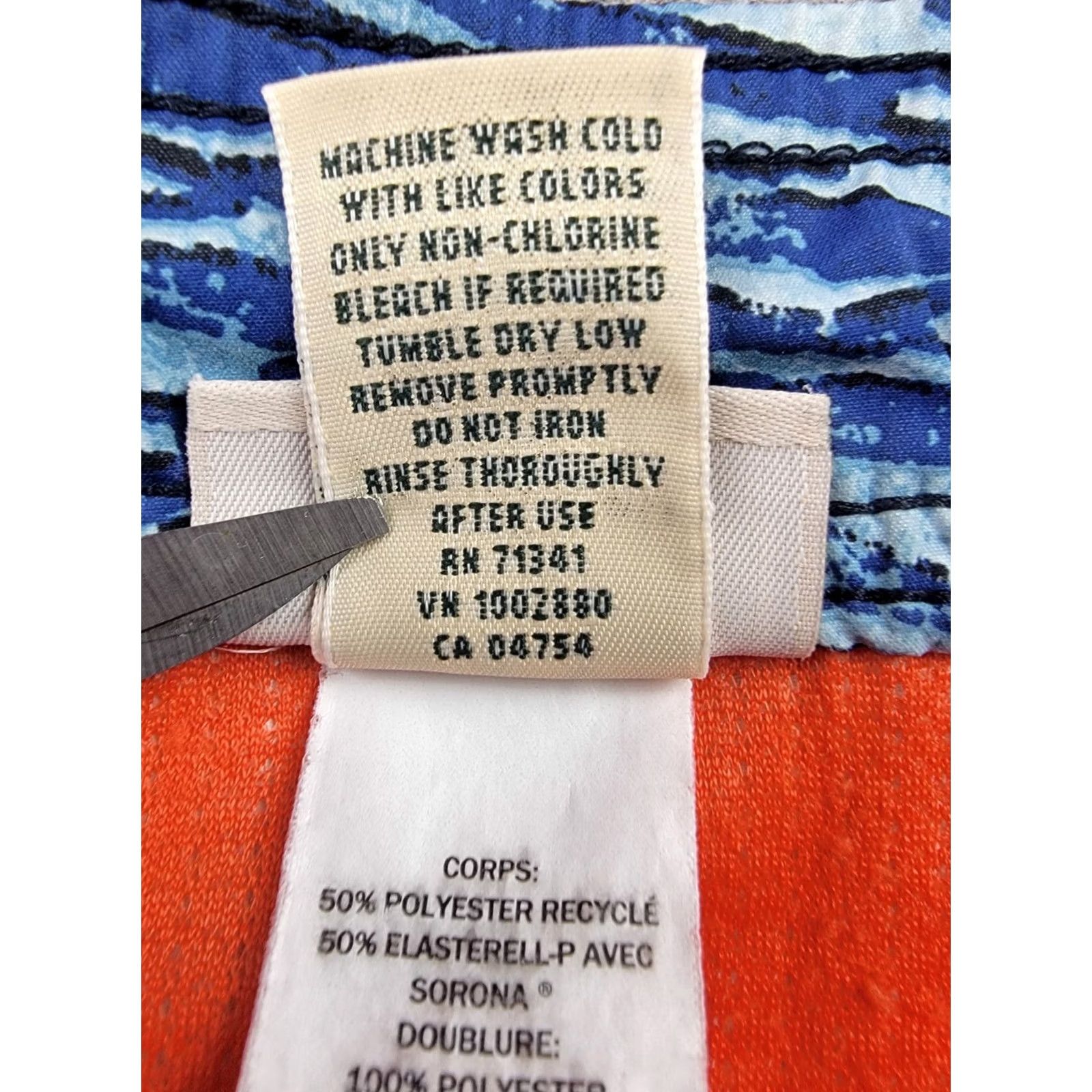 Vintage L.L. Bean Swim Trunks Bottom Mens Large Blue Lined Drawstring Pockets 8" Inseam Athletic Geometric Pattern Size ONE SIZE - 5 Thumbnail