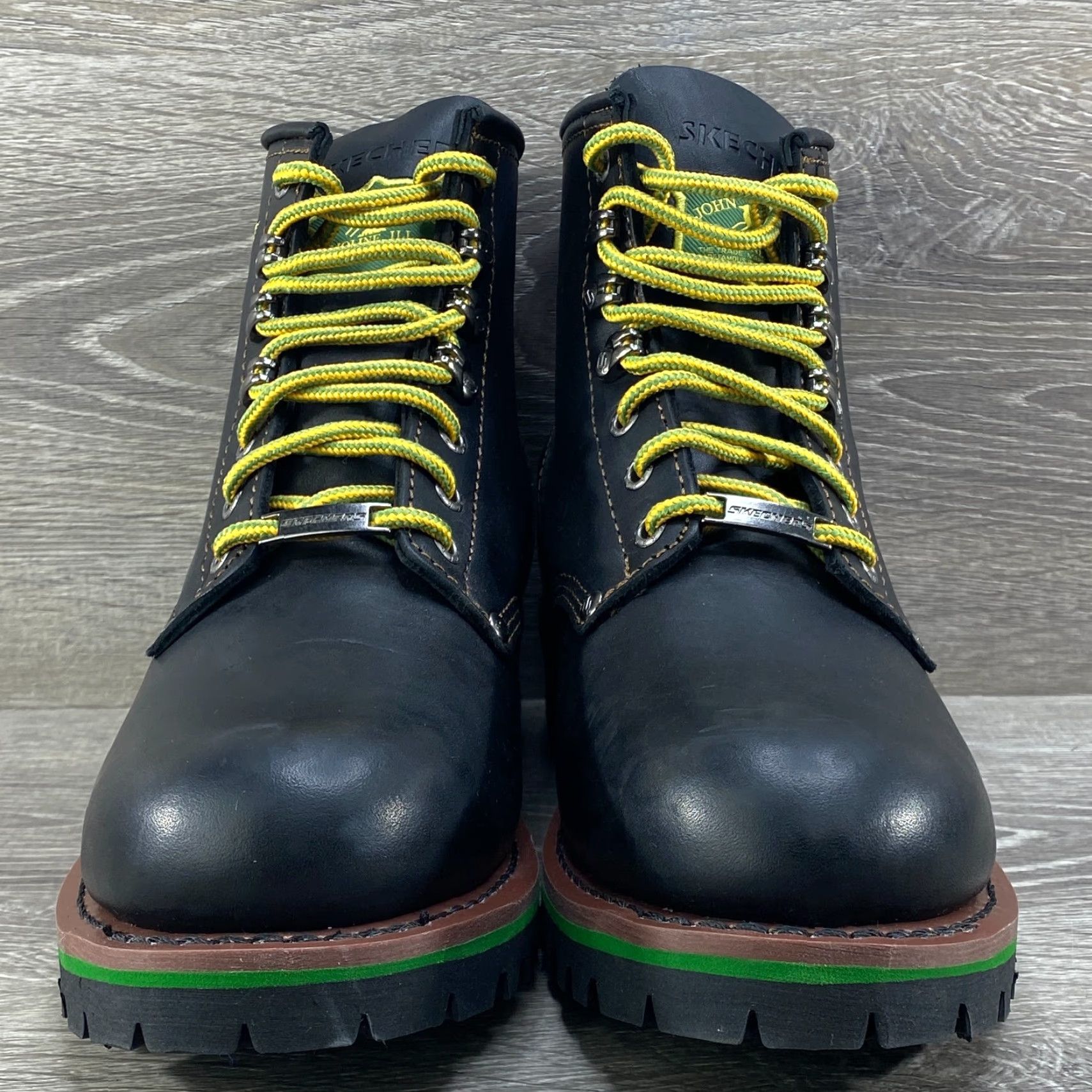 SKECHERS Skechers John Deere Mens 7 Black Leather Cascades Work Boots Lugged Soles NEW Size US 6 / EU 39 - 4 Thumbnail