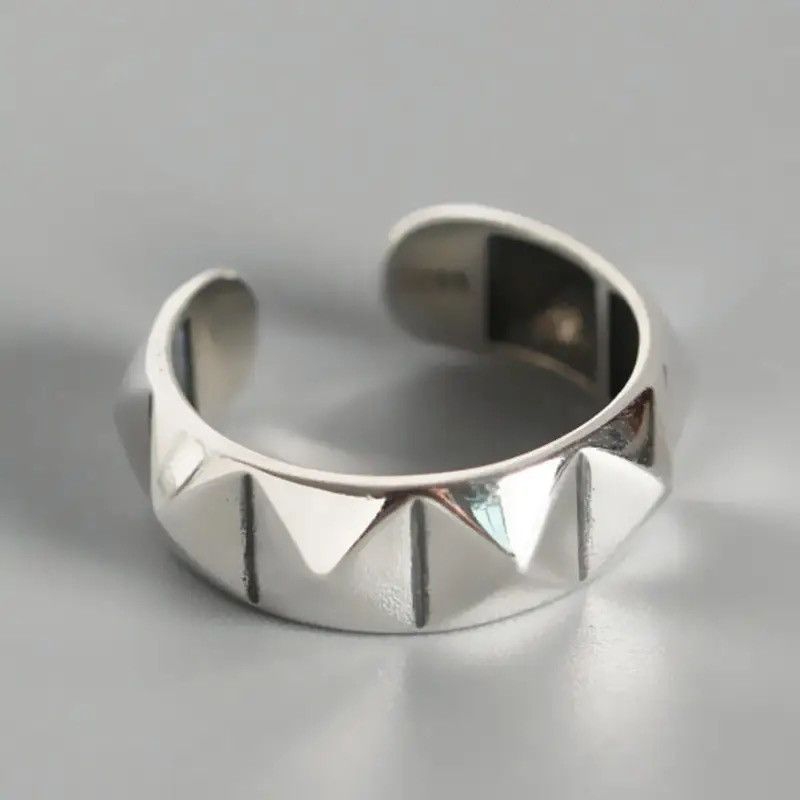 Jewelry × Vintage Temperament Glossy rhombus Ring Opening Ring Size ONE SIZE - 1 Thumbnail