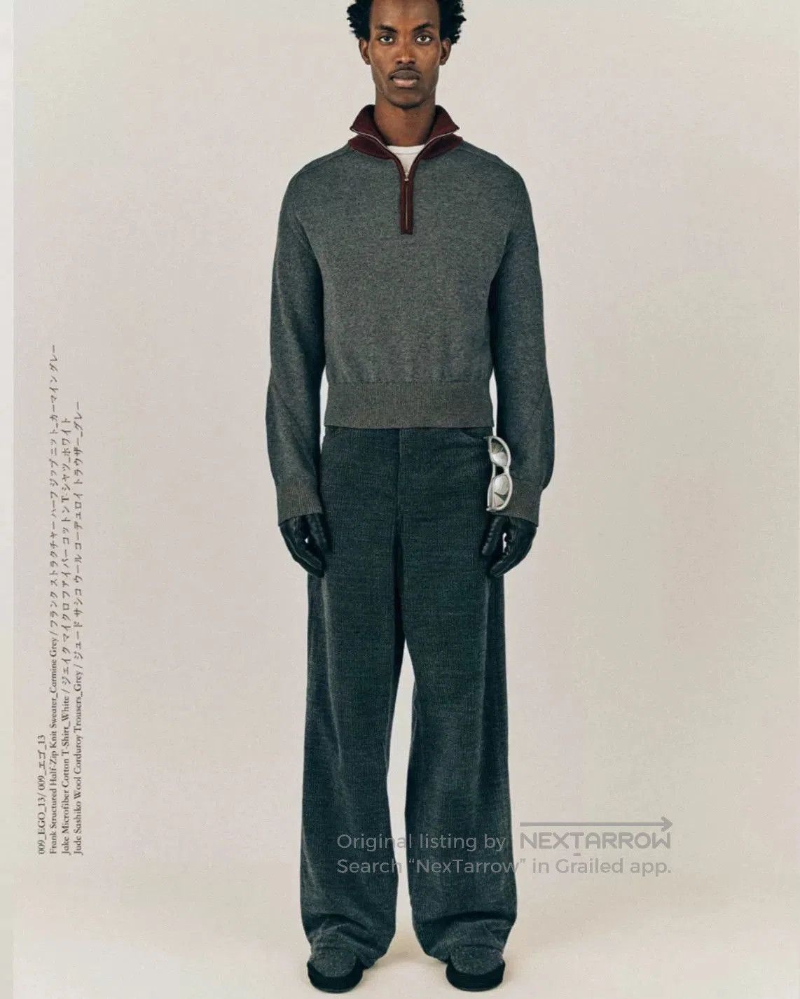 KIJIMA TAKAYUKI structured half zip knit sweater in gray. Size US S / EU 44-46 / 1 - 6 Thumbnail