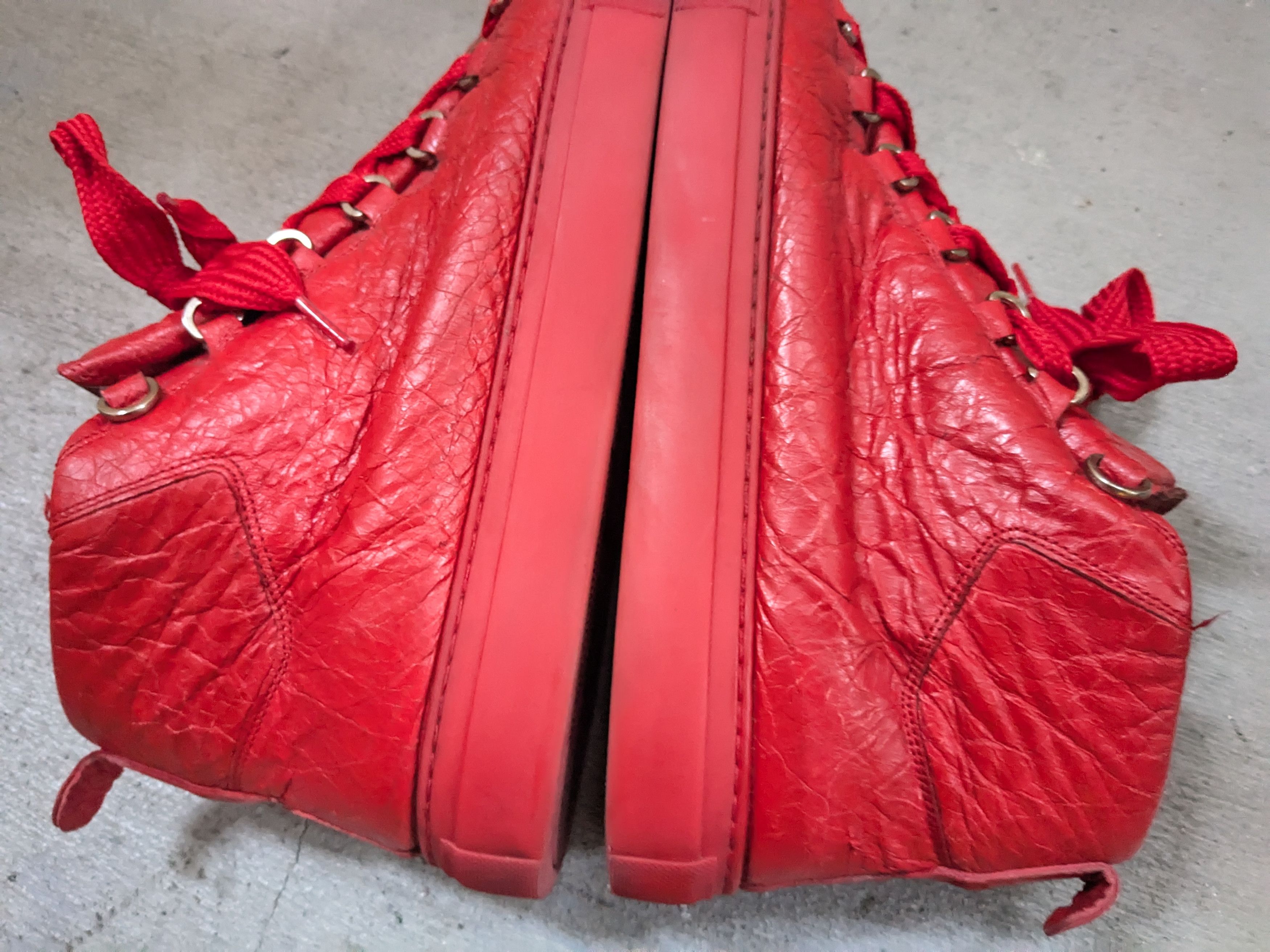 Balenciaga Balenciaga Arena Red 11 Leather High Tops Size US 11 / EU 44 - 12 Thumbnail