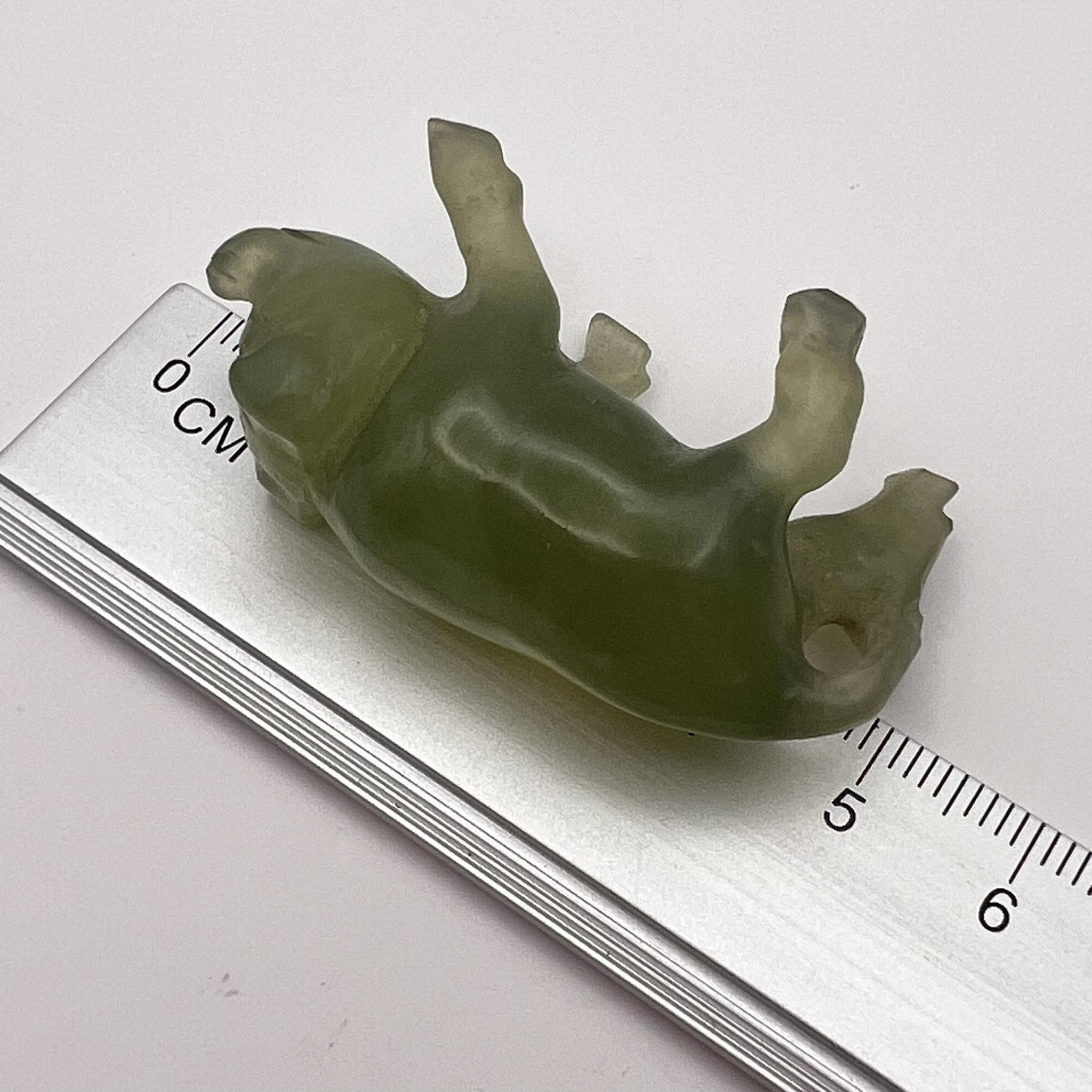 Vintage Vintage Miniature Figure Hand Carved Nephrite Jade Pig Size ONE SIZE - 5 Thumbnail