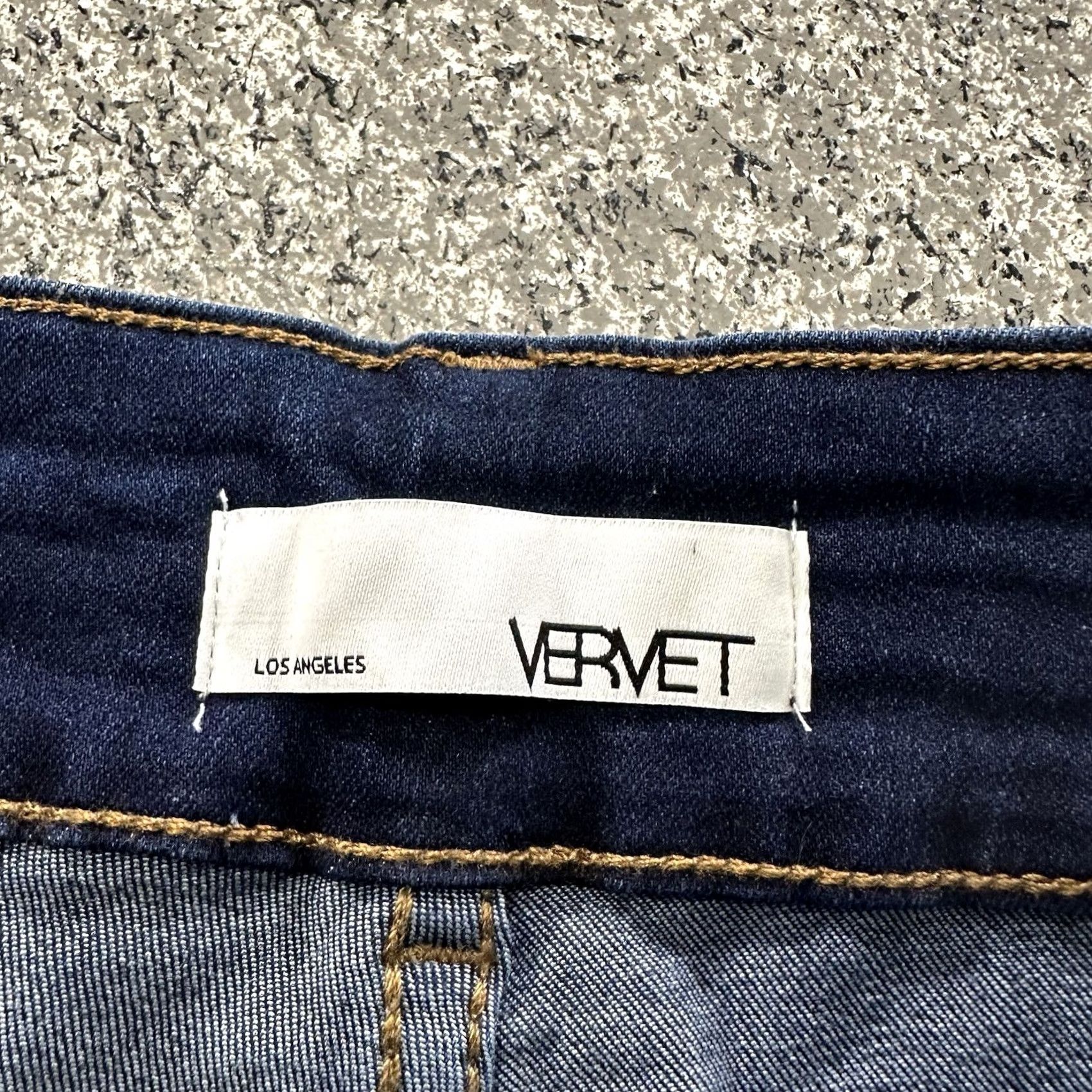 Vintage VINTAGE Vervet Jeans Womens 27 Blue 27x31 High Rise Skinny Jeggings Distressed Denim Dark Wash Size 27" / US 4 / IT 40 - 4 Thumbnail
