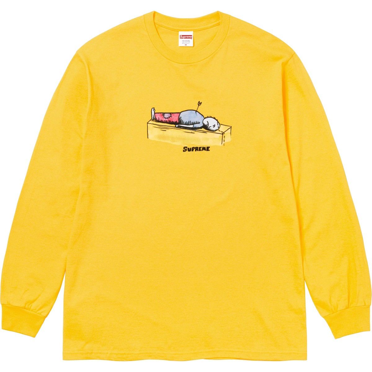 image of Supreme Arrow Long Sleeve Tee in Yellow, Men's (Size XL)