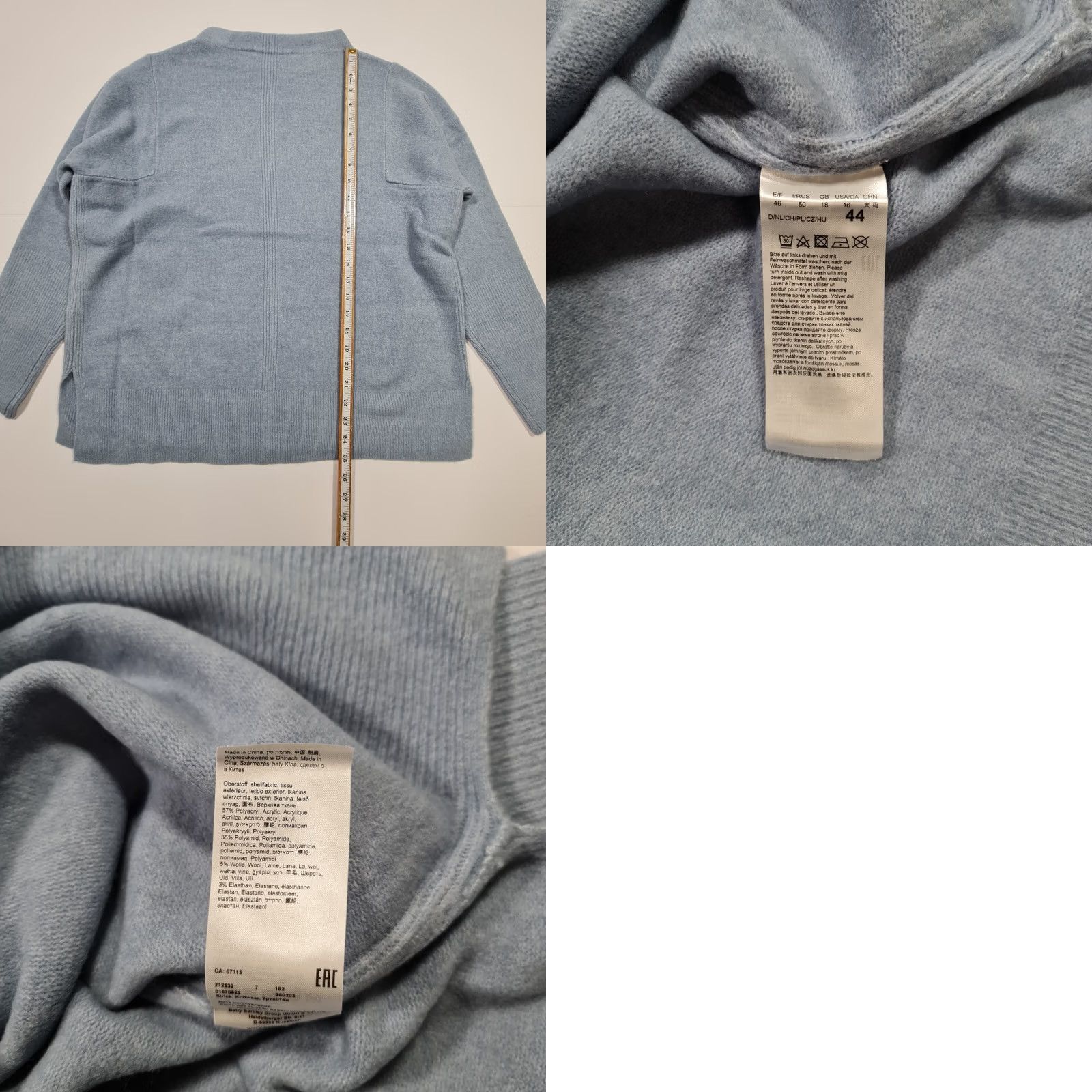 CO Betty & Co Womens Jumper Blue 18 UK Mock Neck Knit Pullover Ladies Top Shirt Womens Pullover Mock Neck Blue 18 Betty & Co Size XXL / US 16-18 / IT 52-54 - 8 Thumbnail