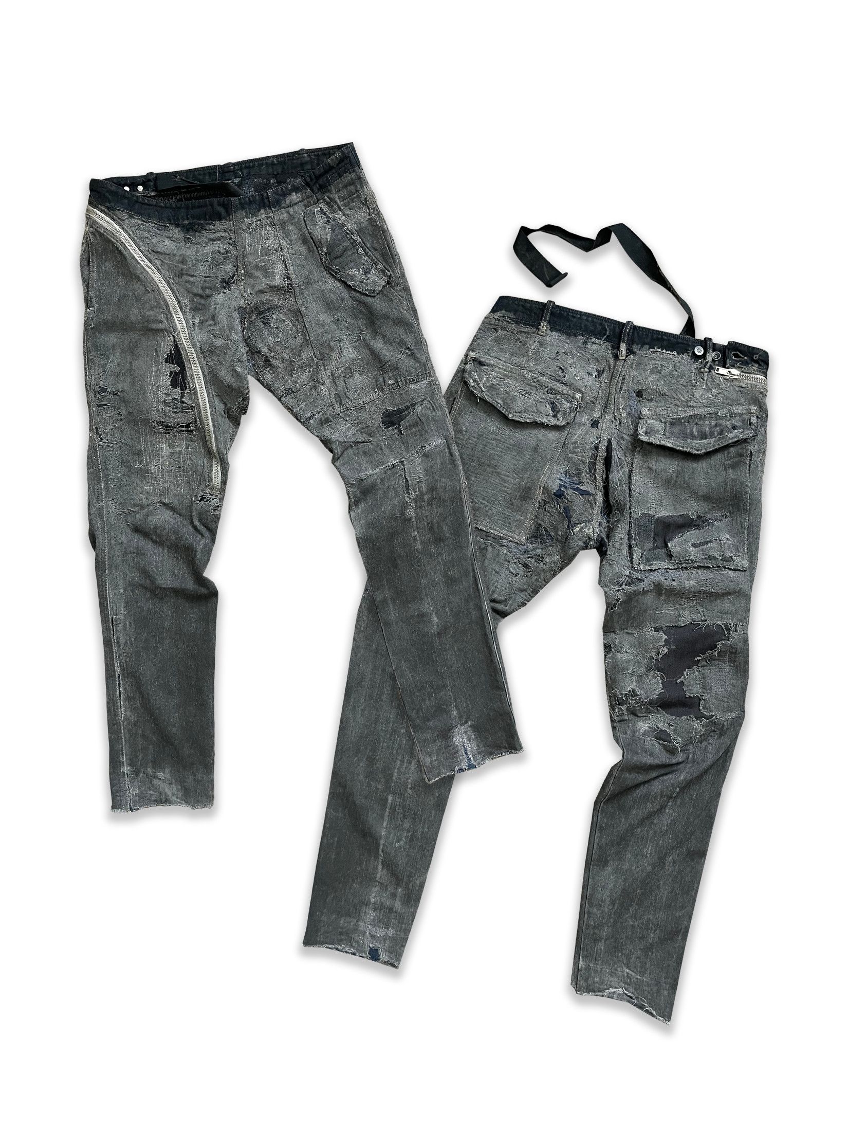 Rick Owens SS09 Rick Owens Hogwash Patchwork Denim Aircuts Size US 33 - 3 Thumbnail