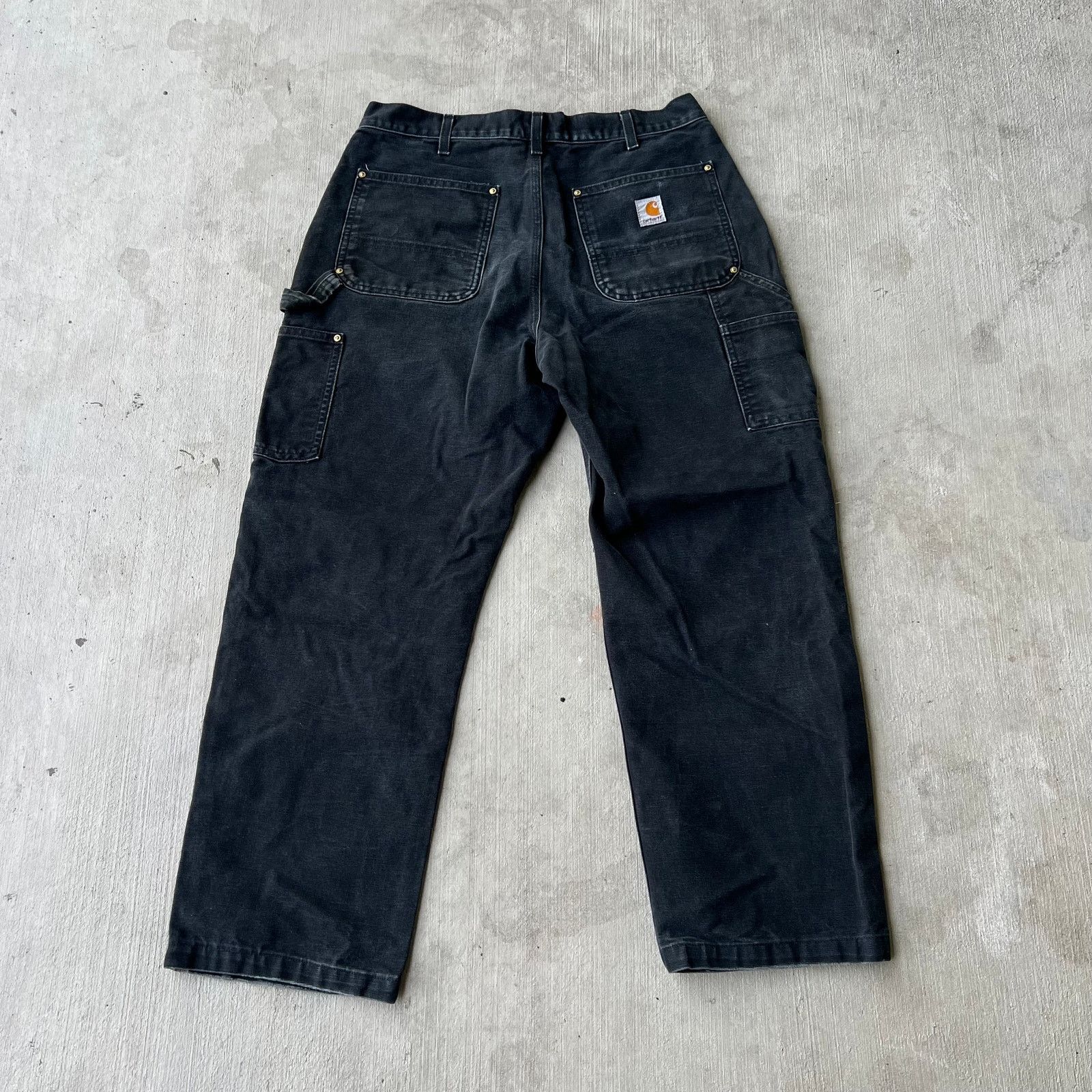Carhartt × Vintage Carhartt faded black double knee work wear carpenter pants Size US 31 - 4 Thumbnail