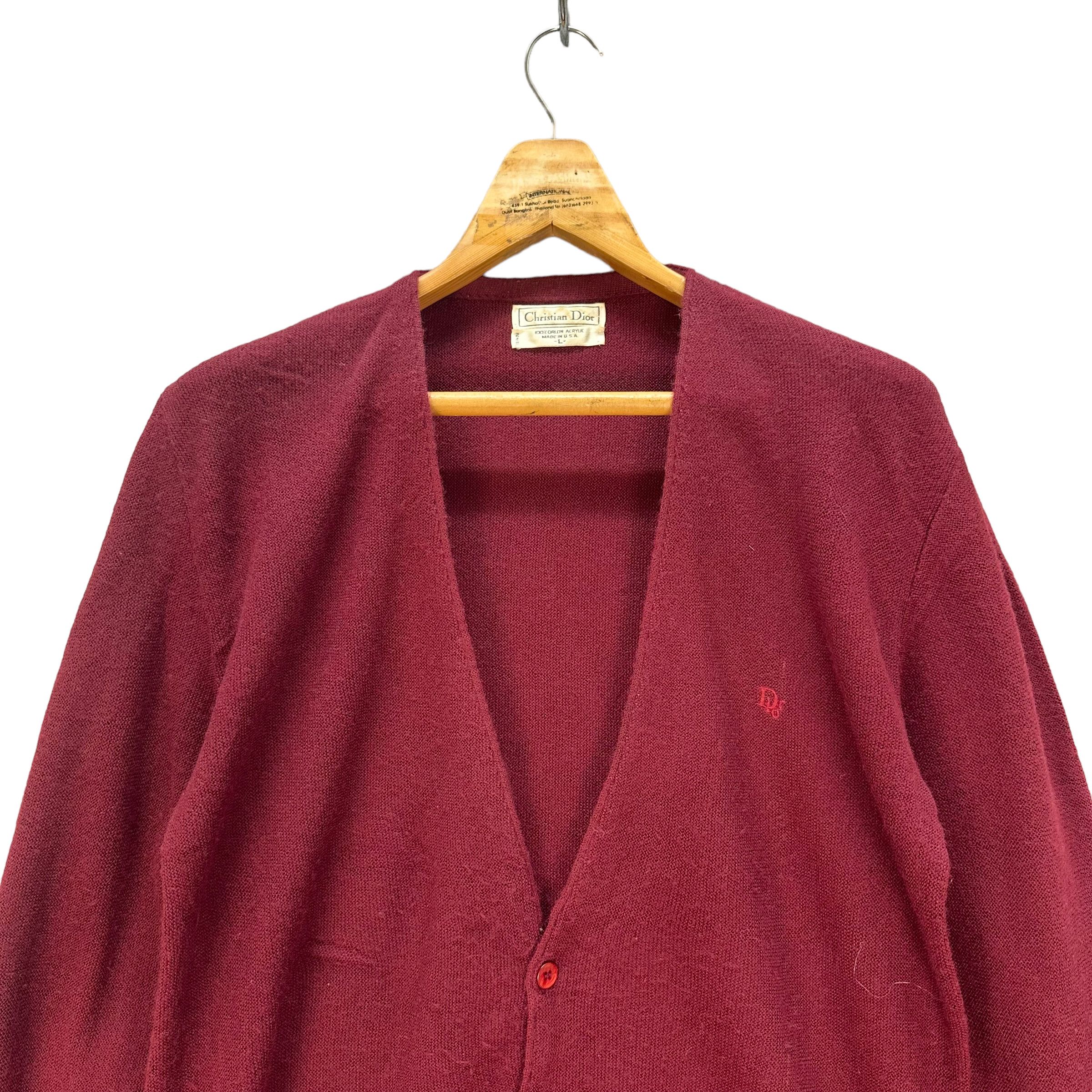 Christian Dior Monsieur VINTAGE 80's CHRISTIAN DIOR MADE IN USA CARDIGAN #8474-010 Size US L / EU 52-54 / 3 - 2 Thumbnail