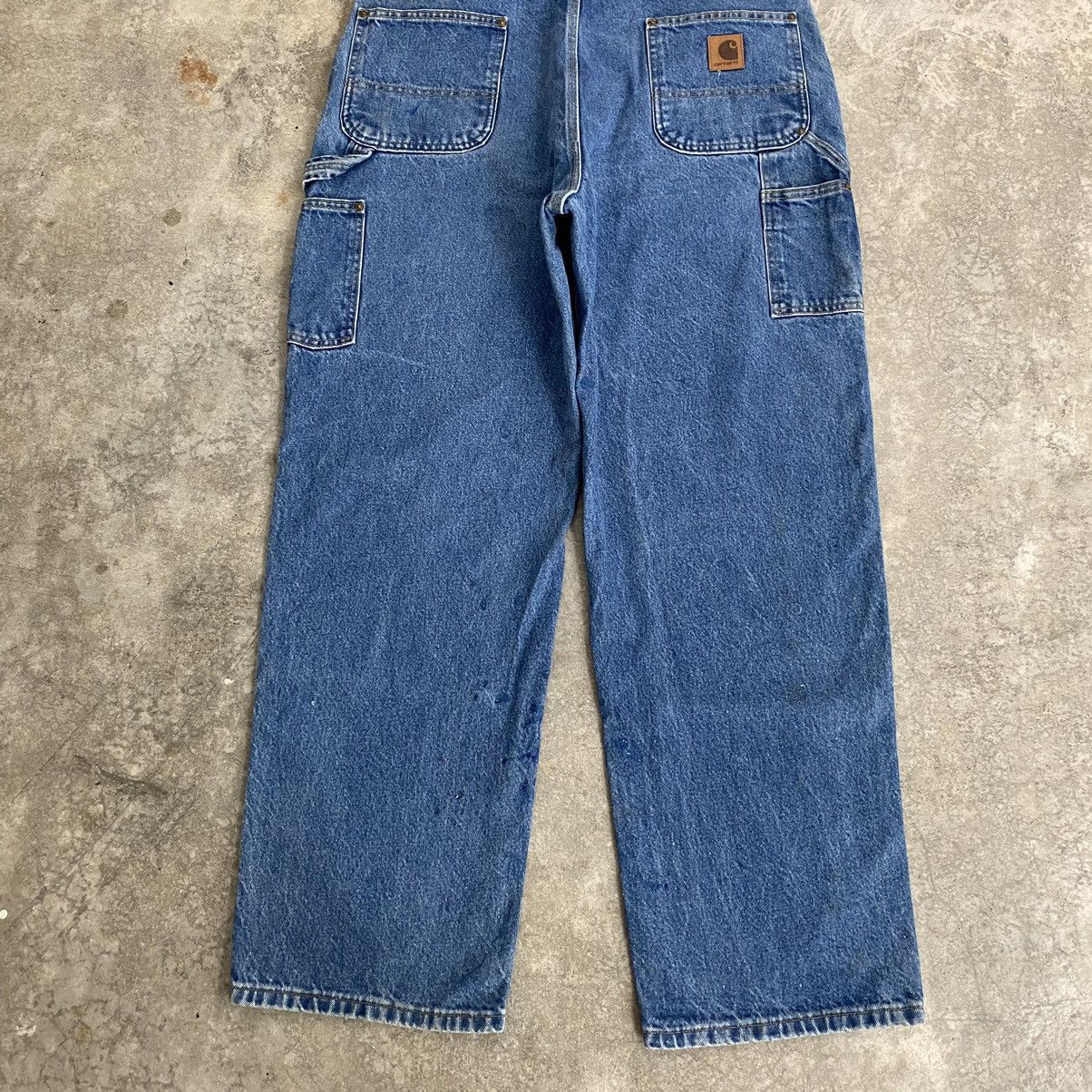 Carhartt VTG Carhartt Double Knee Faded Blue Dirty Carpenter Denim Size US 38 / EU 54 - 15 Thumbnail