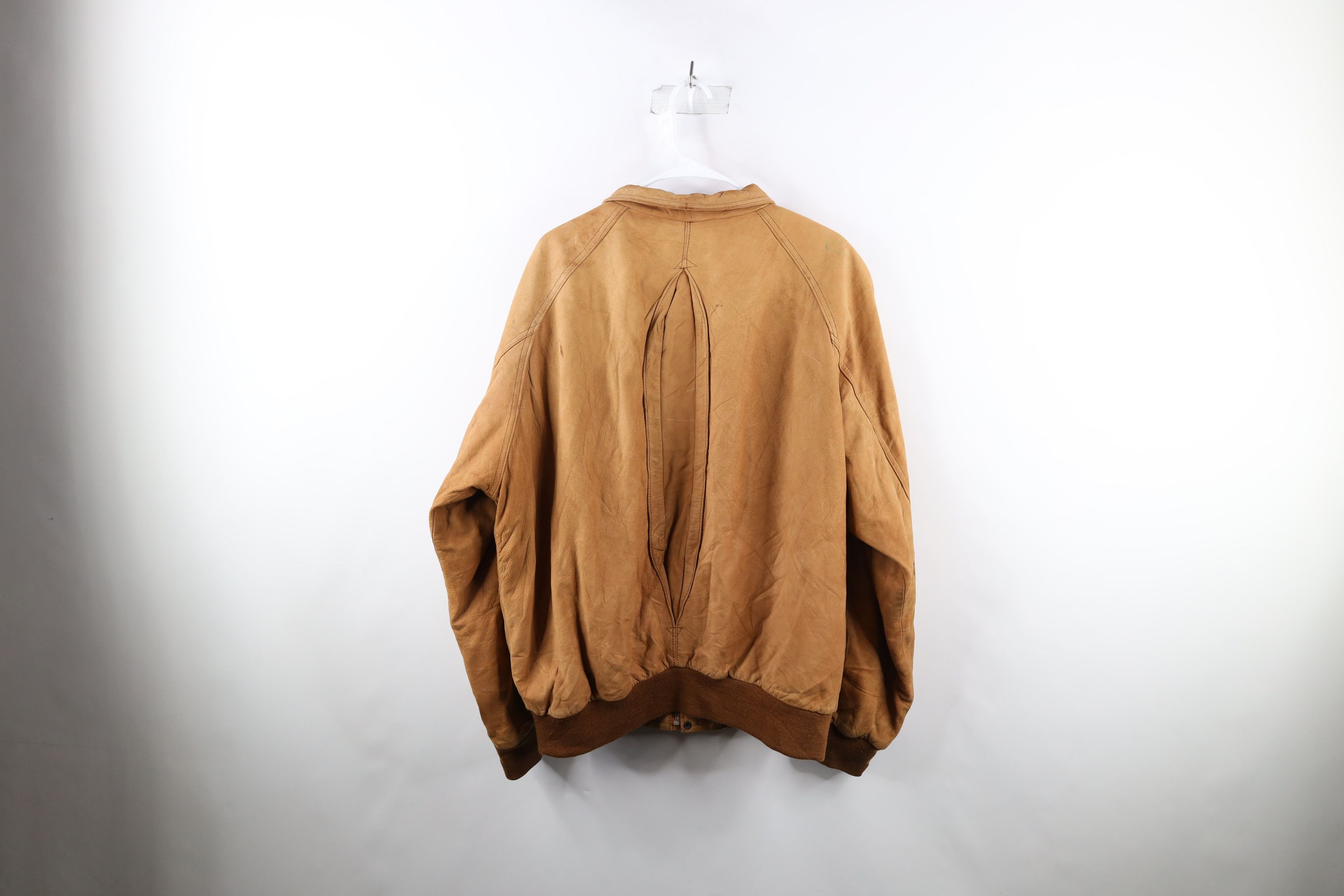 Marlboro × Vintage Vintage 90s Marlboro Suede Leather Bomber Jacket Brown Size US XL / EU 56 / 4 - 16 Thumbnail