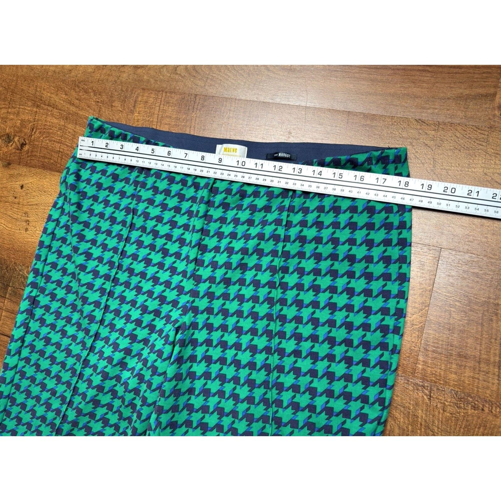 Vintage Maeve Anthropologie The Margot Kick Flare Pants Green Geometric XL Regular Women’s Slim Pink? Size 40" / US 18 - 7 Thumbnail