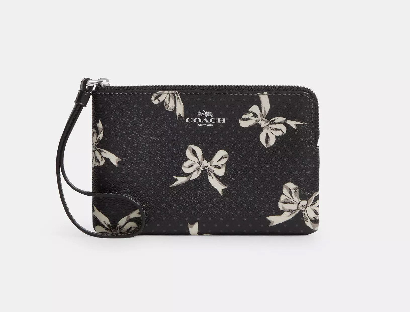 Coach Corner Zip Wristlet With Bow Print CZ441 Size ONE SIZE - 1 Thumbnail