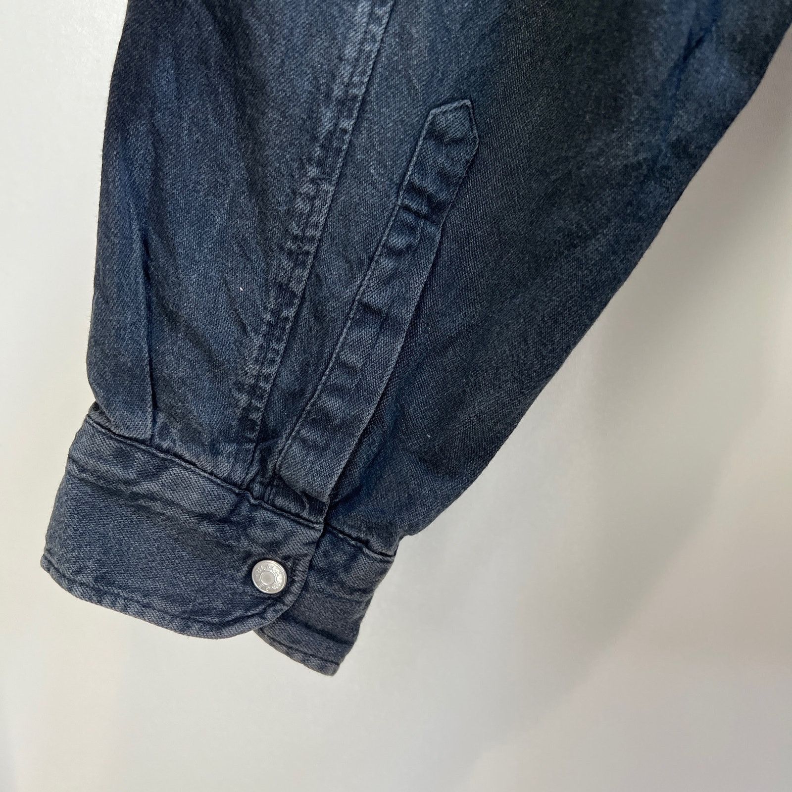 Vintage Vintage Black Angel Snap Front Denim Shirt Long Sleeves Bib Size US L / EU 52-54 / 3 - 7 Thumbnail