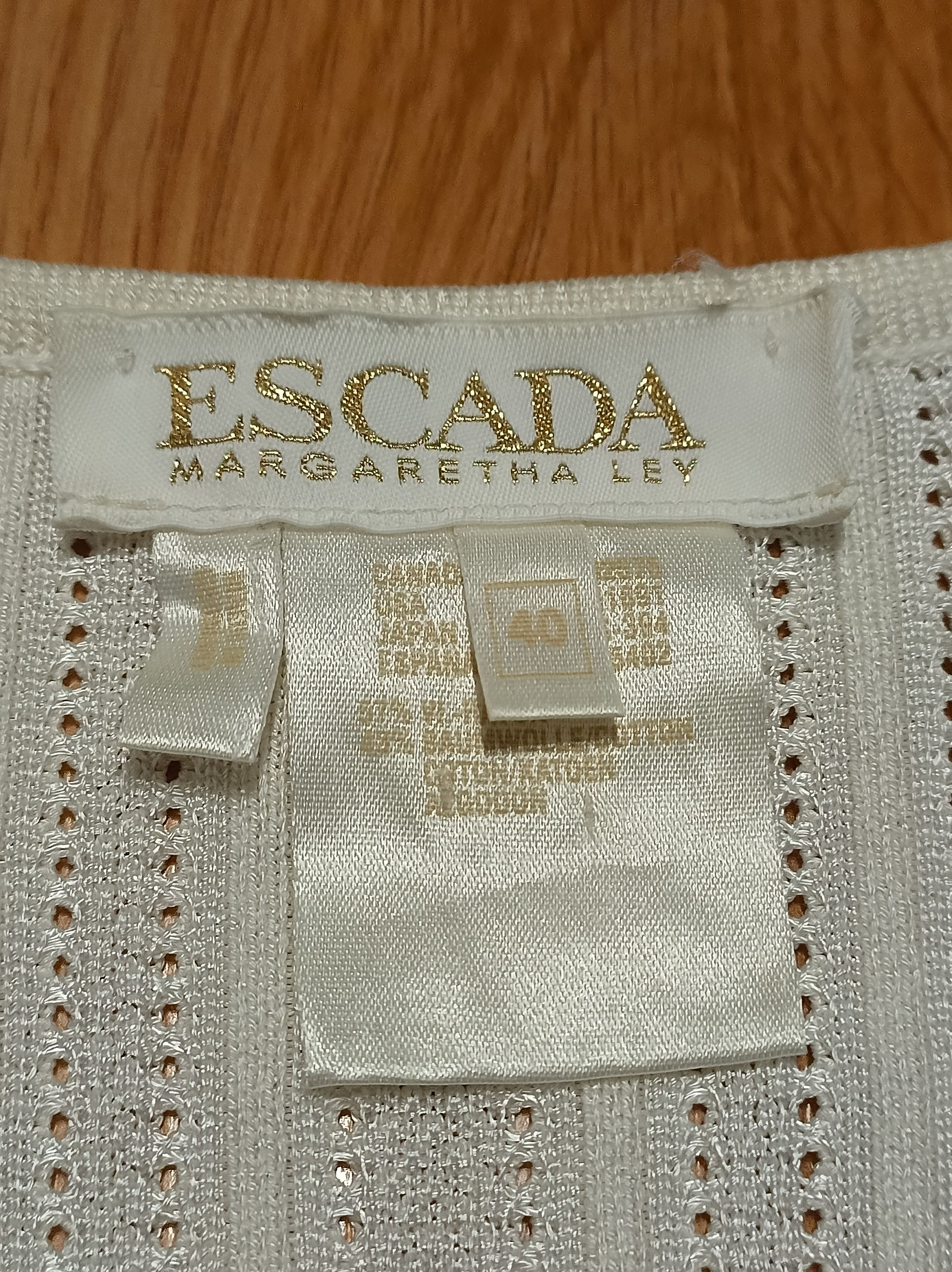 Escada ESCADA Ivory Vintage Knit Cotton Cardigan Sweater EU 40 Size M / US 6-8 / IT 42-44 - 6 Thumbnail