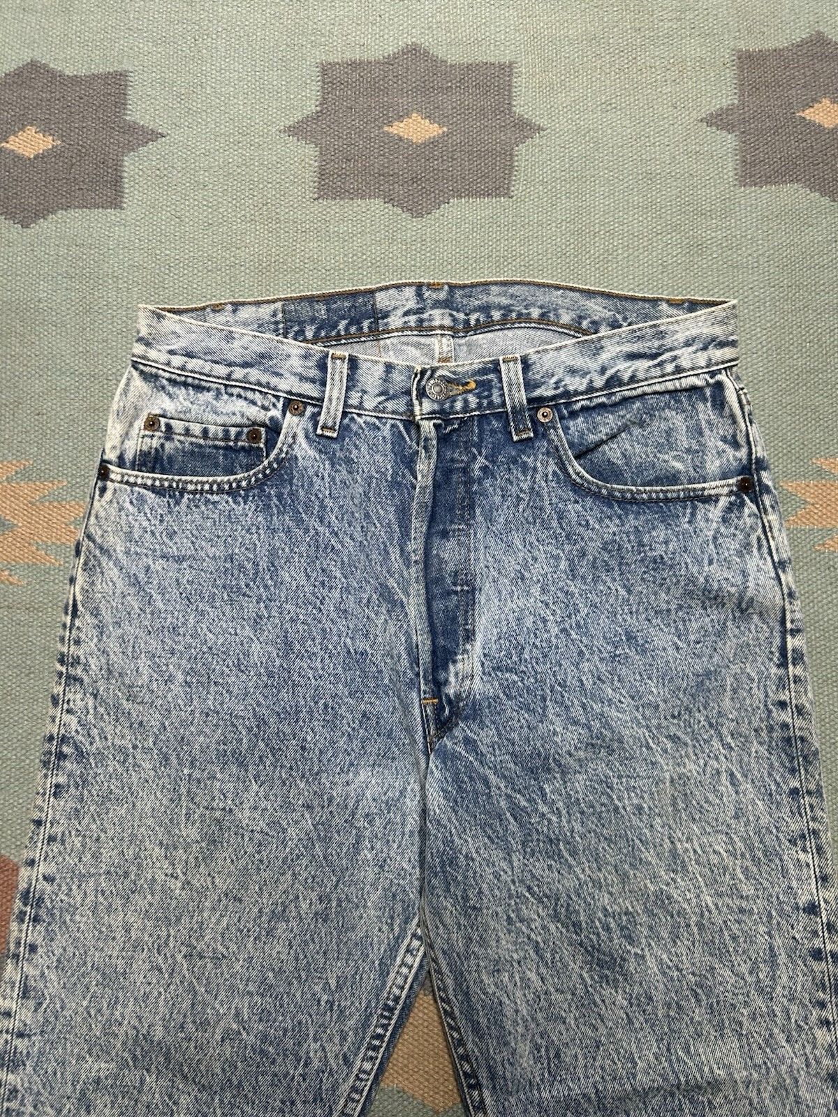 Vintage Vtg 80s Levis 501 jeans acid stone wash button fly USA 32x29 Size US 32 / EU 48 - 7 Thumbnail