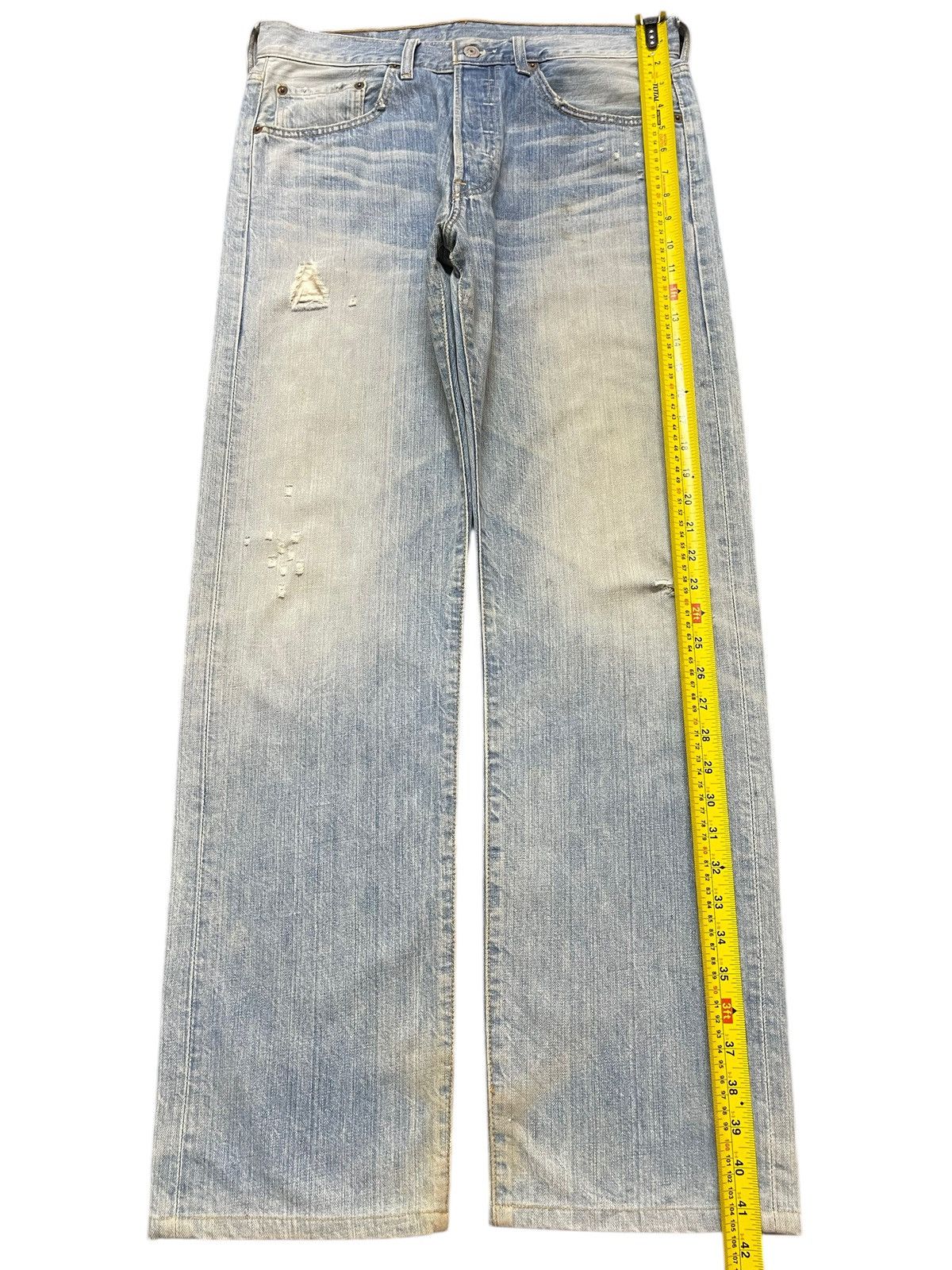 Levi's Vintage 90s Levis 501 Light Blue Faded Wash Distress Loose Size US 32 / EU 48 - 13 Thumbnail
