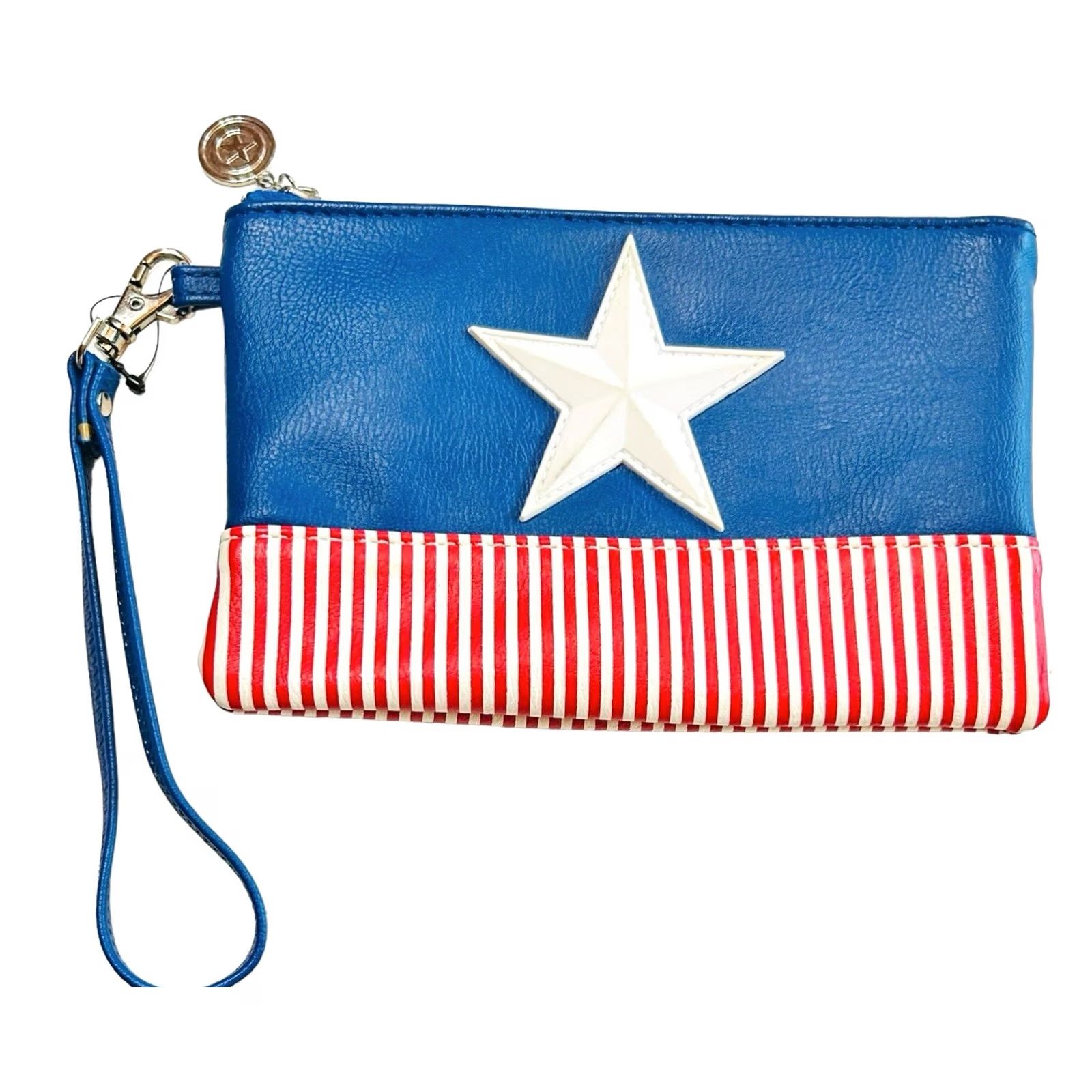 Vintage VINTAGE Marvel Disney Captain America Wristlet Wallet Purse 8"×5" Patriotic / Star NWOT Size ONE SIZE - 2 Thumbnail