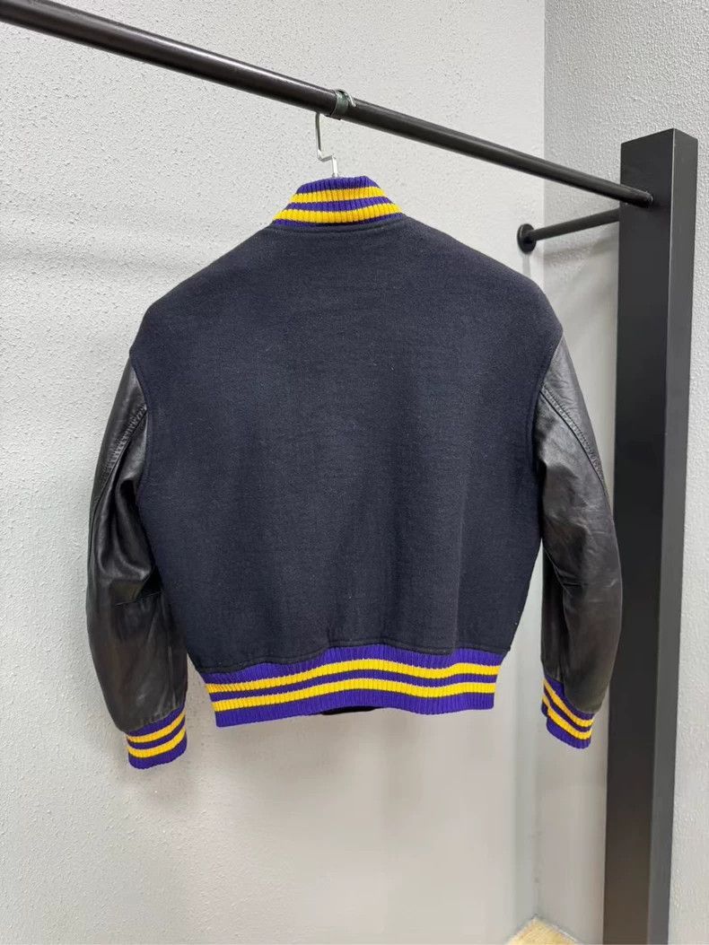 Prada Miumiu Wool Baseball Jacket with Leather Sleeves -2505 Size S / US 4 / IT 40 - 2 Thumbnail