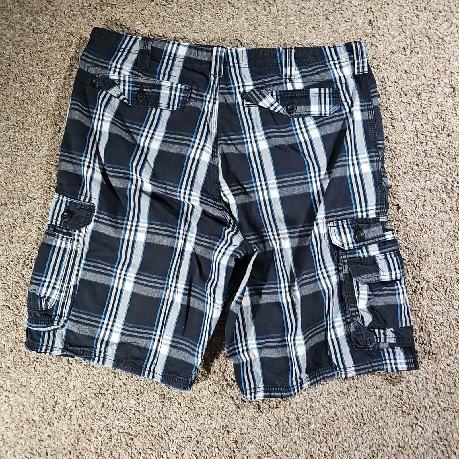 Lee Lee dungarees cargo shorts men's 38x11 plaid preppy outdoor Size US 38 / EU 54 - 5 Thumbnail