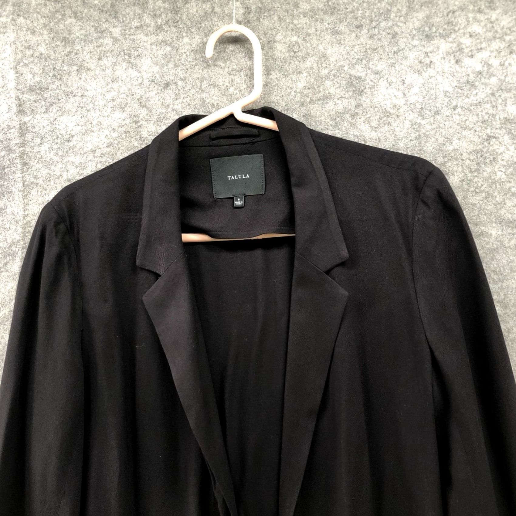 Vintage Talula Open Front Blazer Womens 6 Black Cupro Rayon Relaxed Formal Casual Blazer Jacket Single-Breasted Office Workwear Mens Womens Girls Size M / US 6-8 / IT 42-44 - 3 Thumbnail