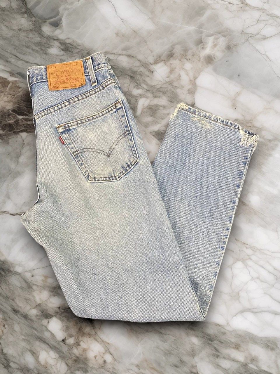 Levi's vintage levis 550 relaxed fit distressed denim nice design Size US 31 - 1 Thumbnail