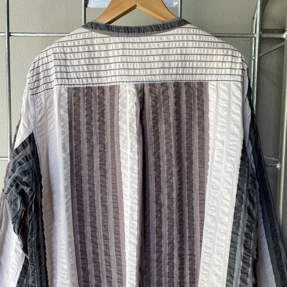 Y's Y's for living Striped Cotton Grandad Shirt Size US XL / EU 56 / 4 - 14 Thumbnail